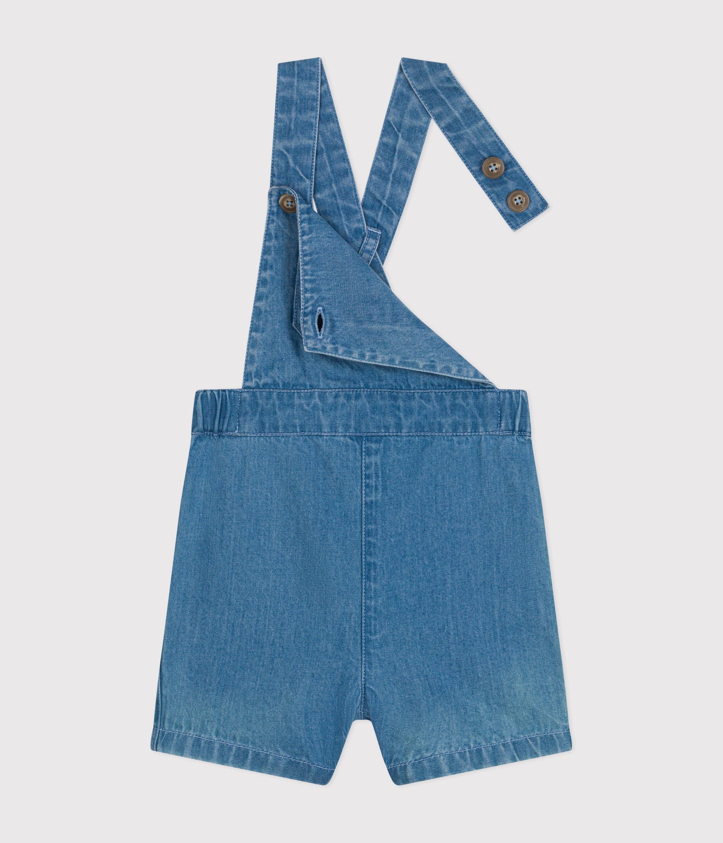 Korte overalls i lys denim til baby