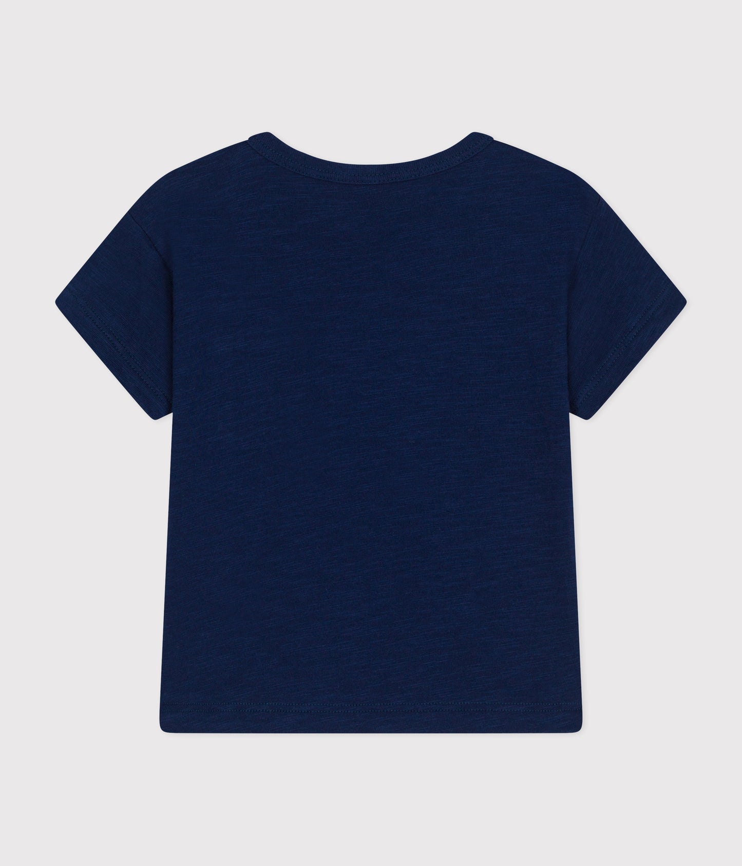 T-shirt i jersey med lomme til baby - mørkeblå