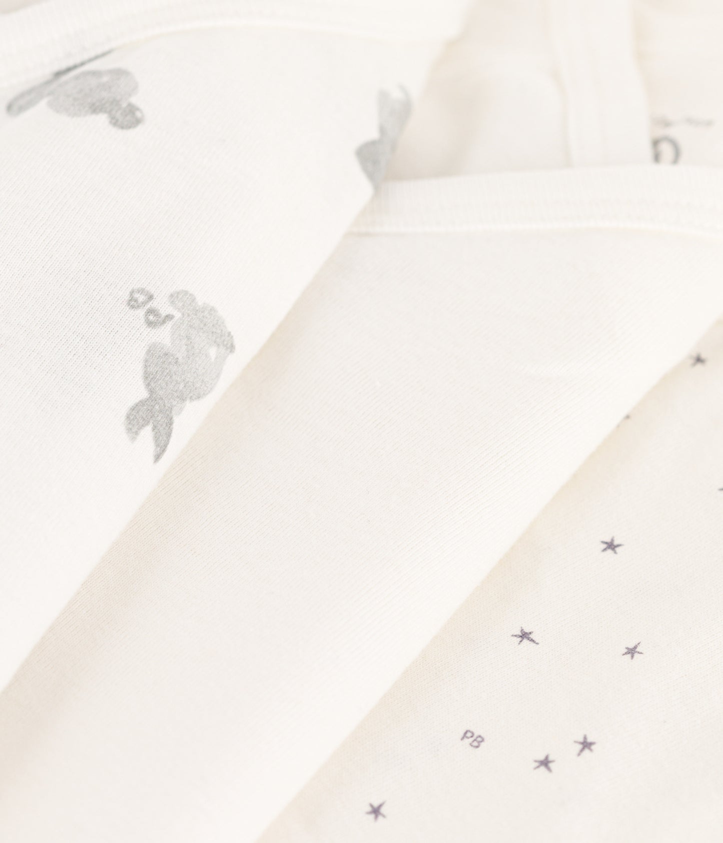 3-pak langærmede body med krydslukning - hvid/motiv