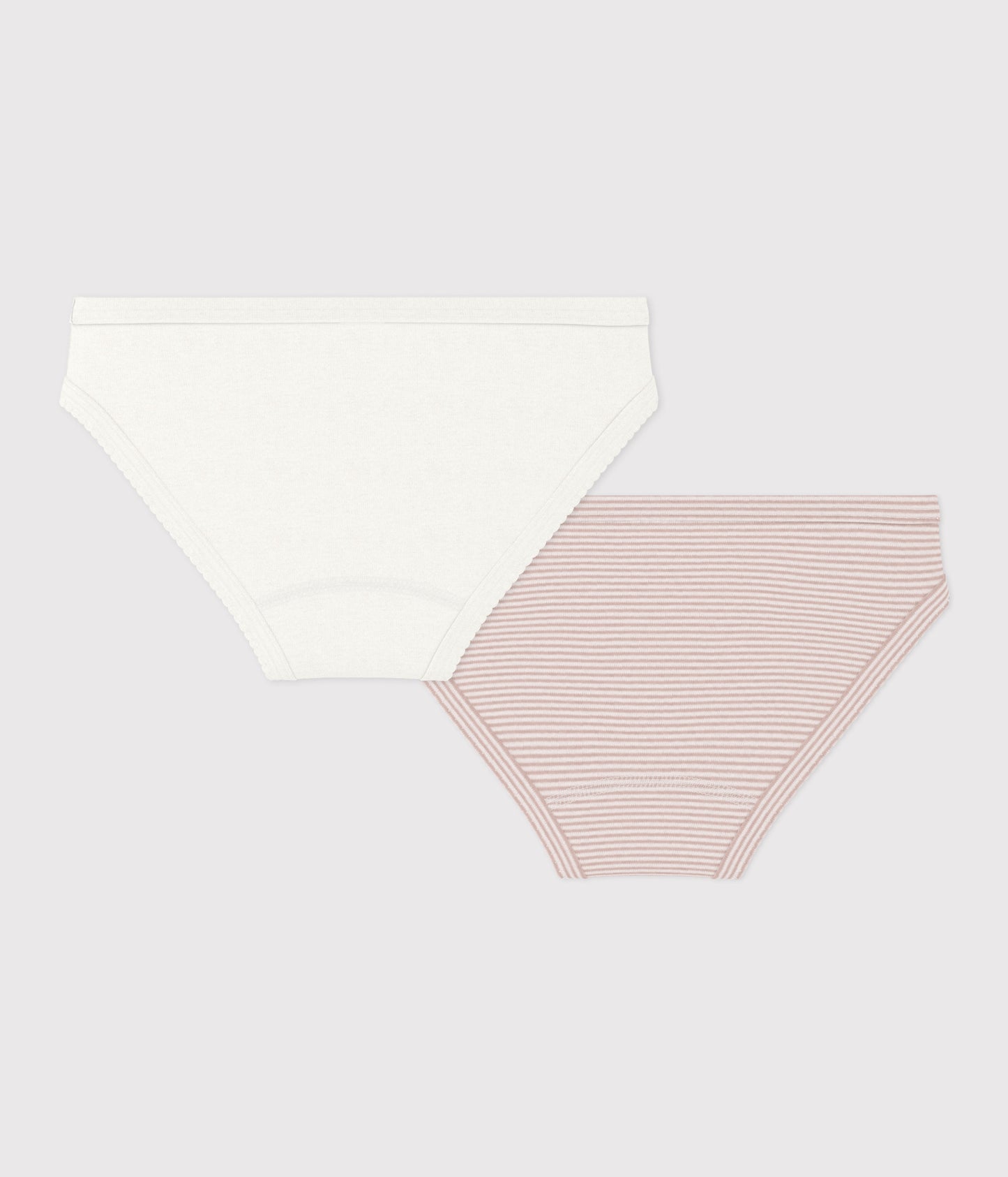 2-pak bomuldstrusser til piger ensfarvet/lyserøde striber