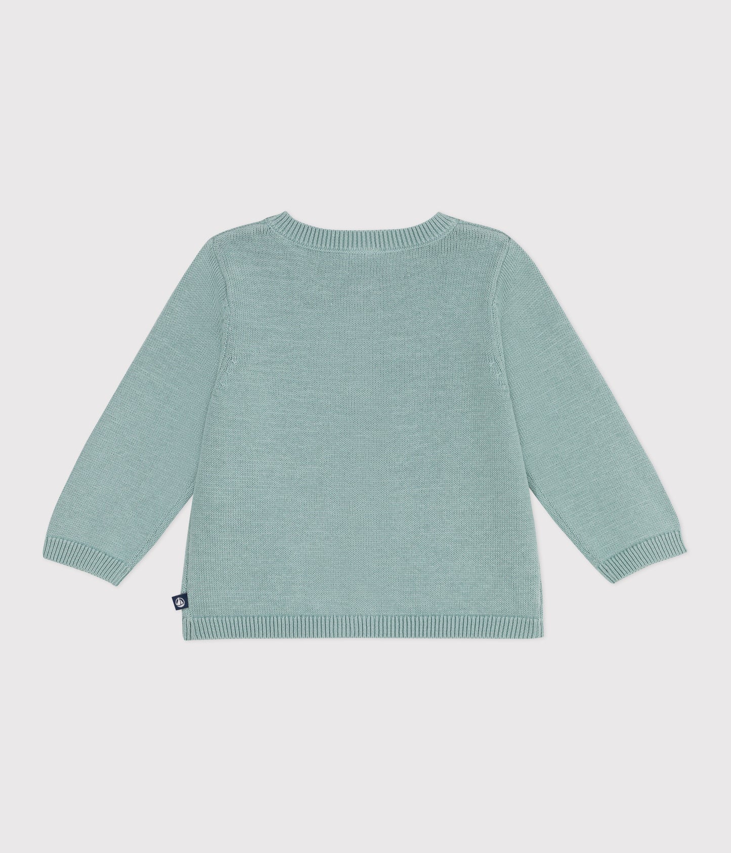 Bomuldscardigan med hulmønster til baby - grøn