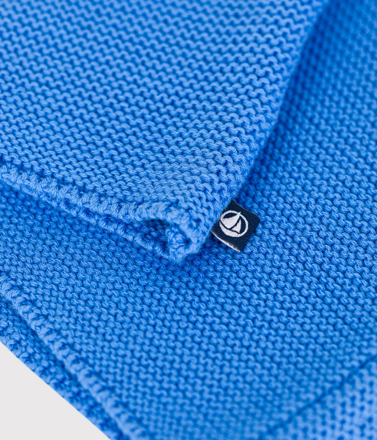 Perlestrikket bomuldscardigan til baby - Blå