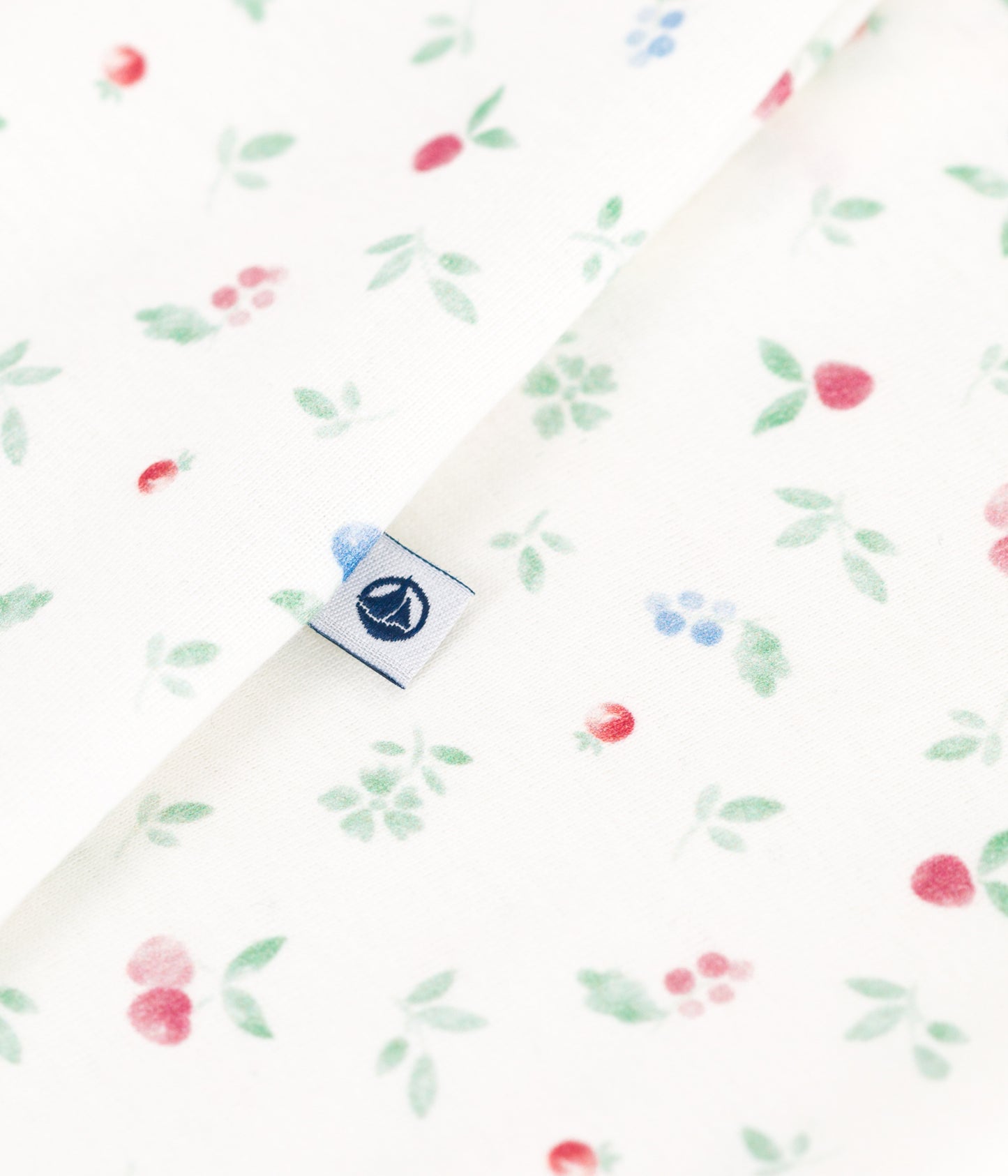 Pyjamas i bomuld til baby med blomster og krave