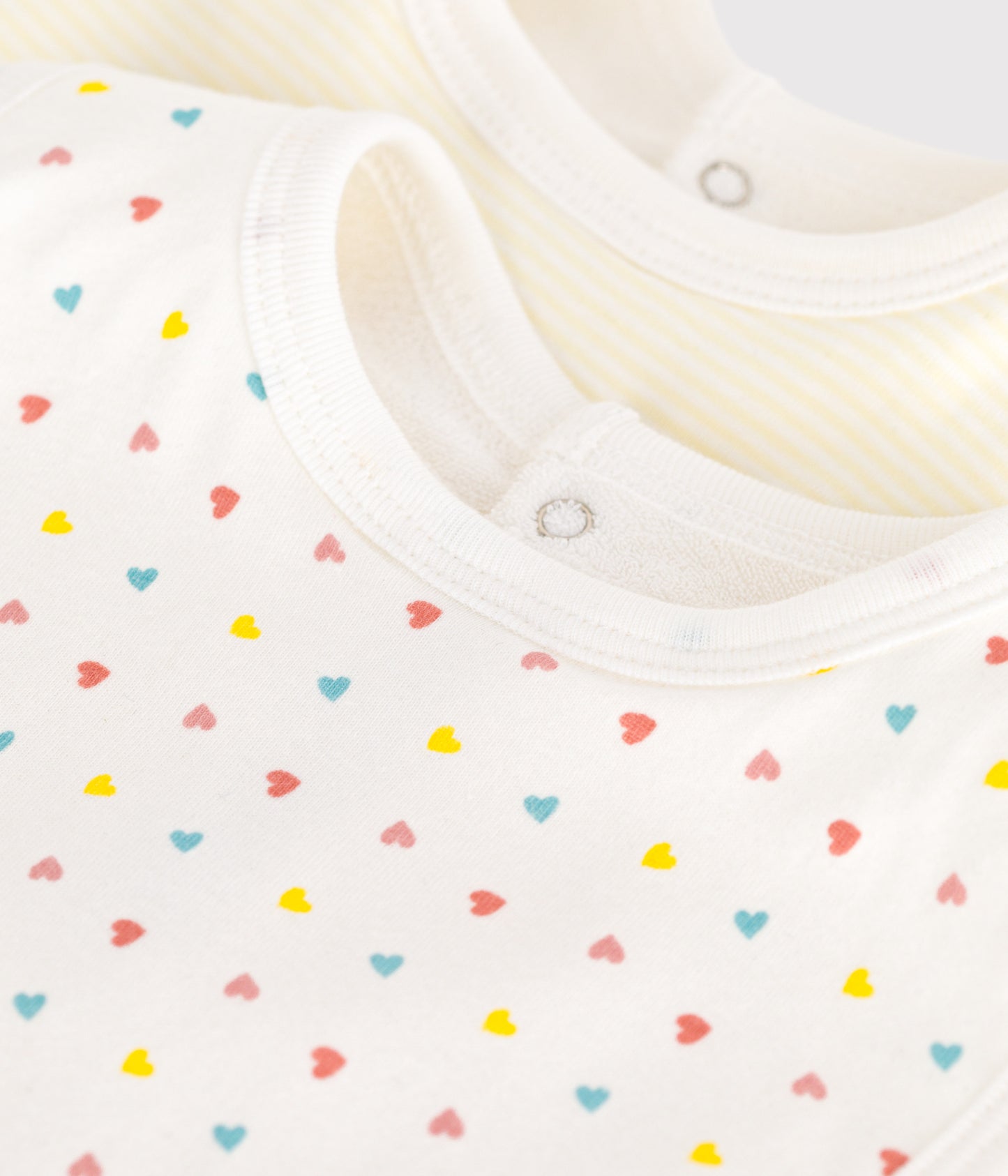 Savlesmække med striber/hjerter – 2-pak gul