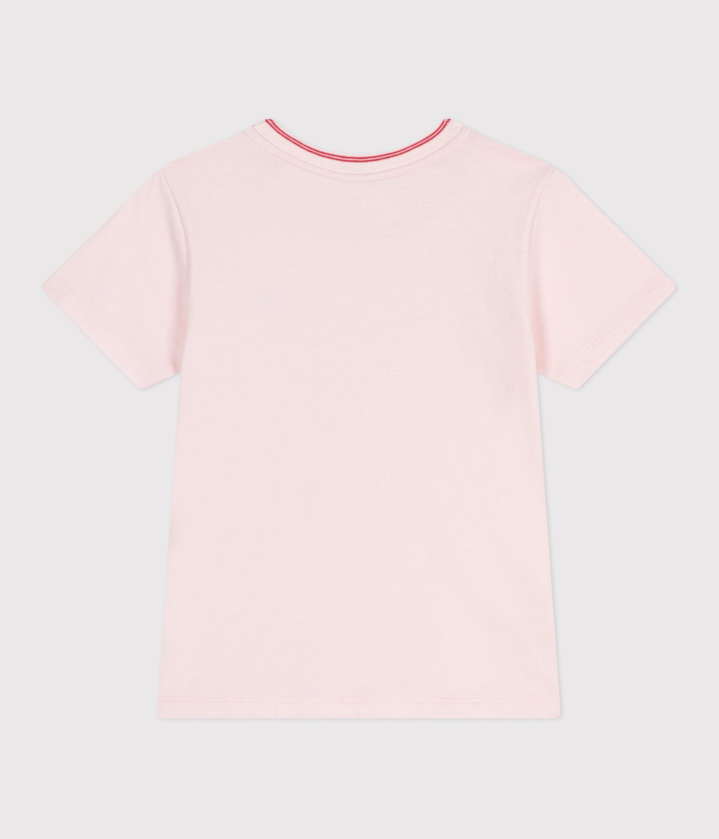 T-shirt i ensfarvet bomuld til børn - lyserød