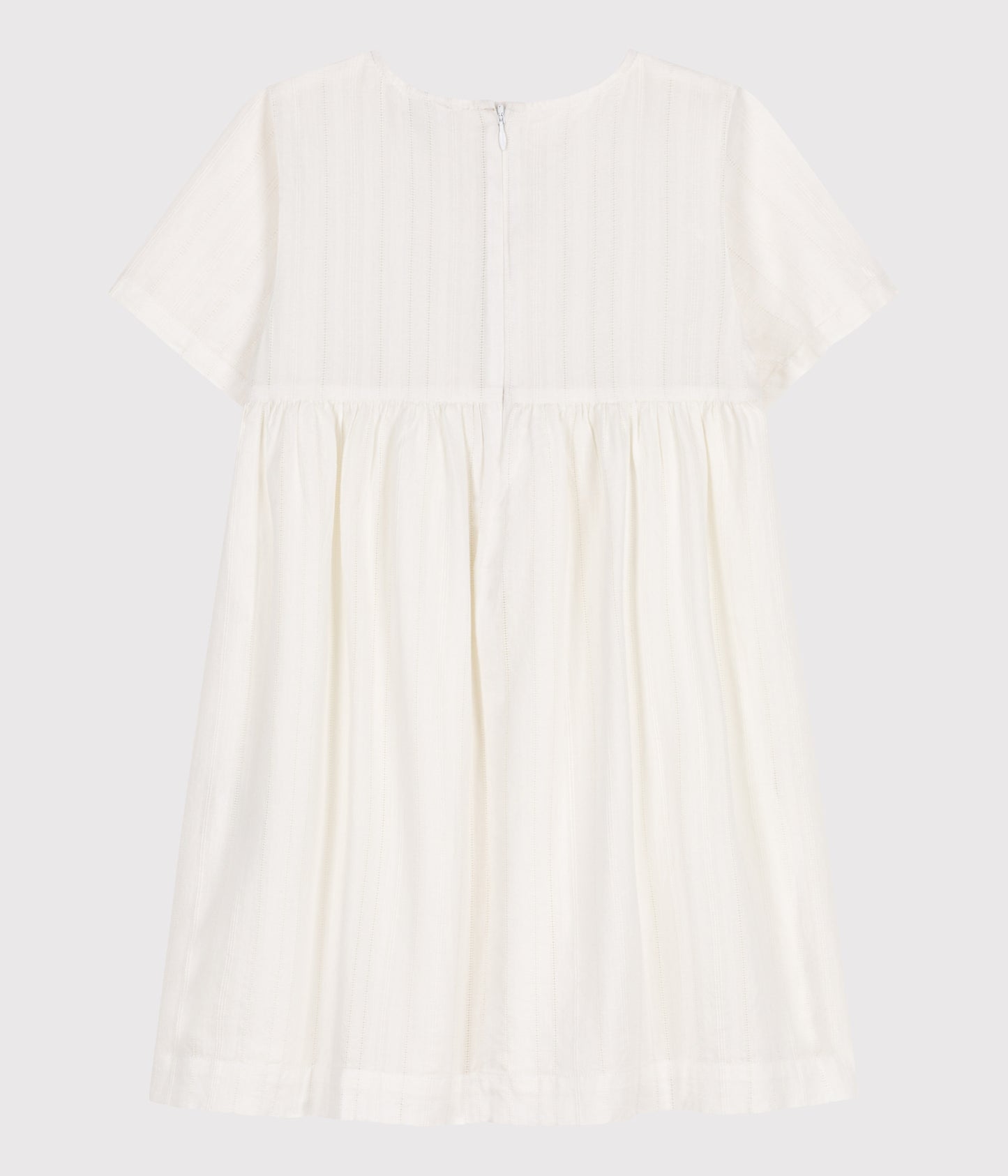 Kortærmet bomuldskjole til børn med smock