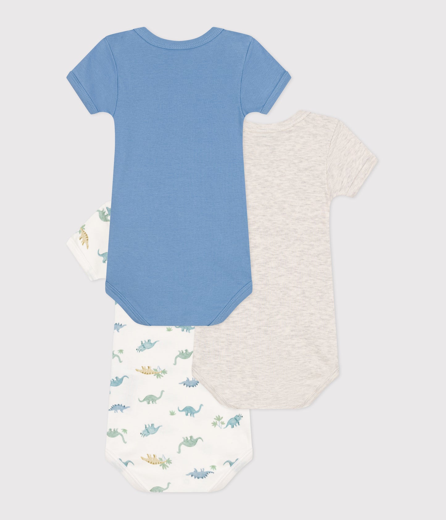 3-pak kortærmede body - ensfarvede og med print