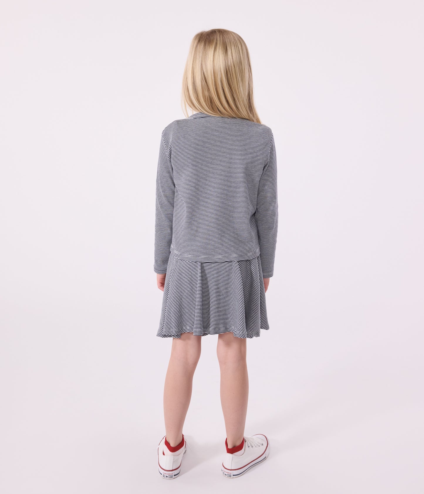 Bomuldscardigan til børn med striber