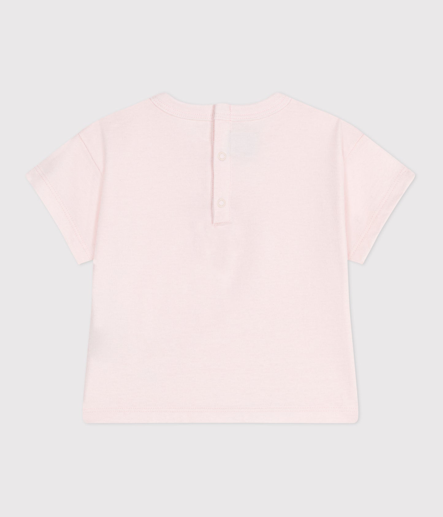 T-shirt i bomuld til baby - lyserød med rødt print