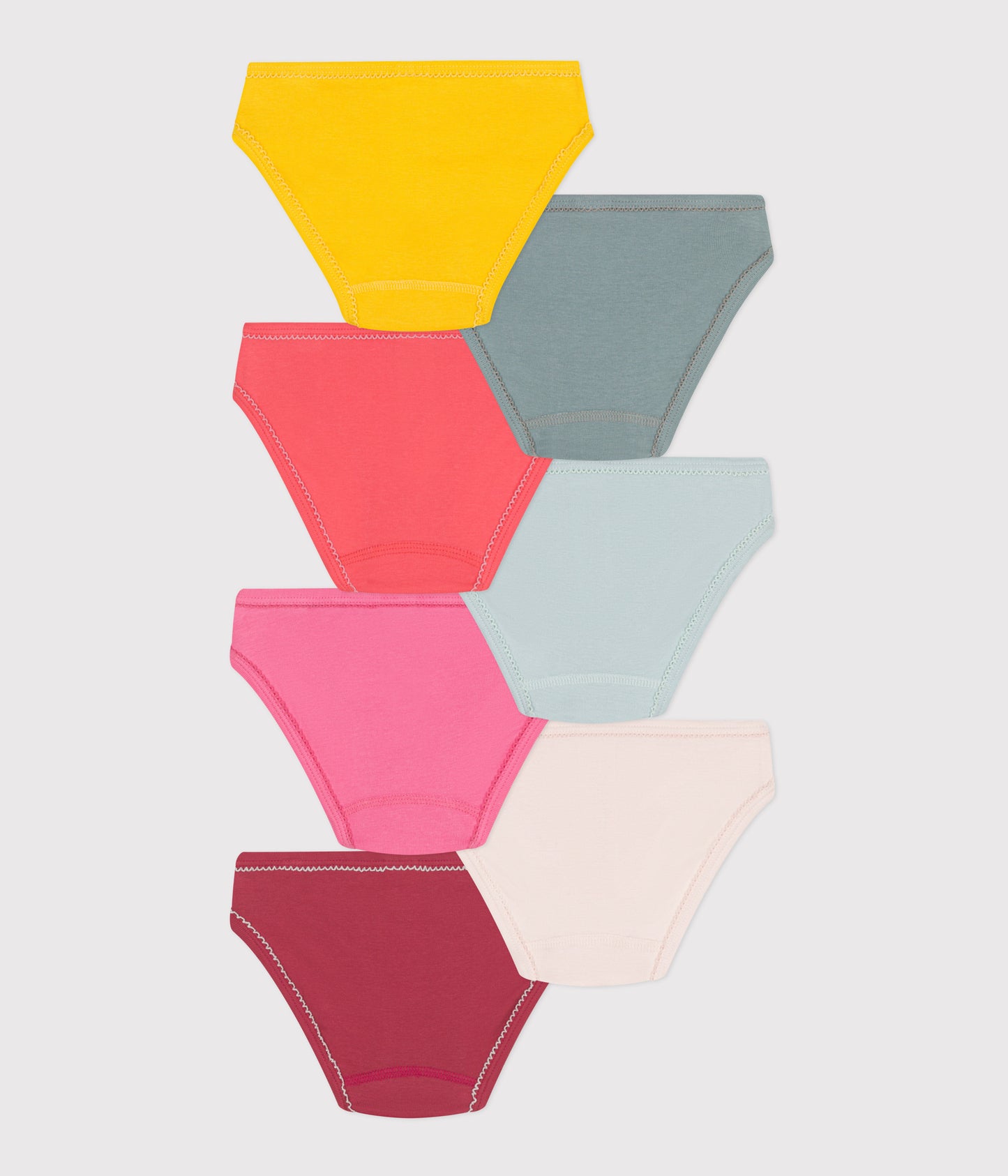 7-pak bomuldstrusser til piger i ensfarvede