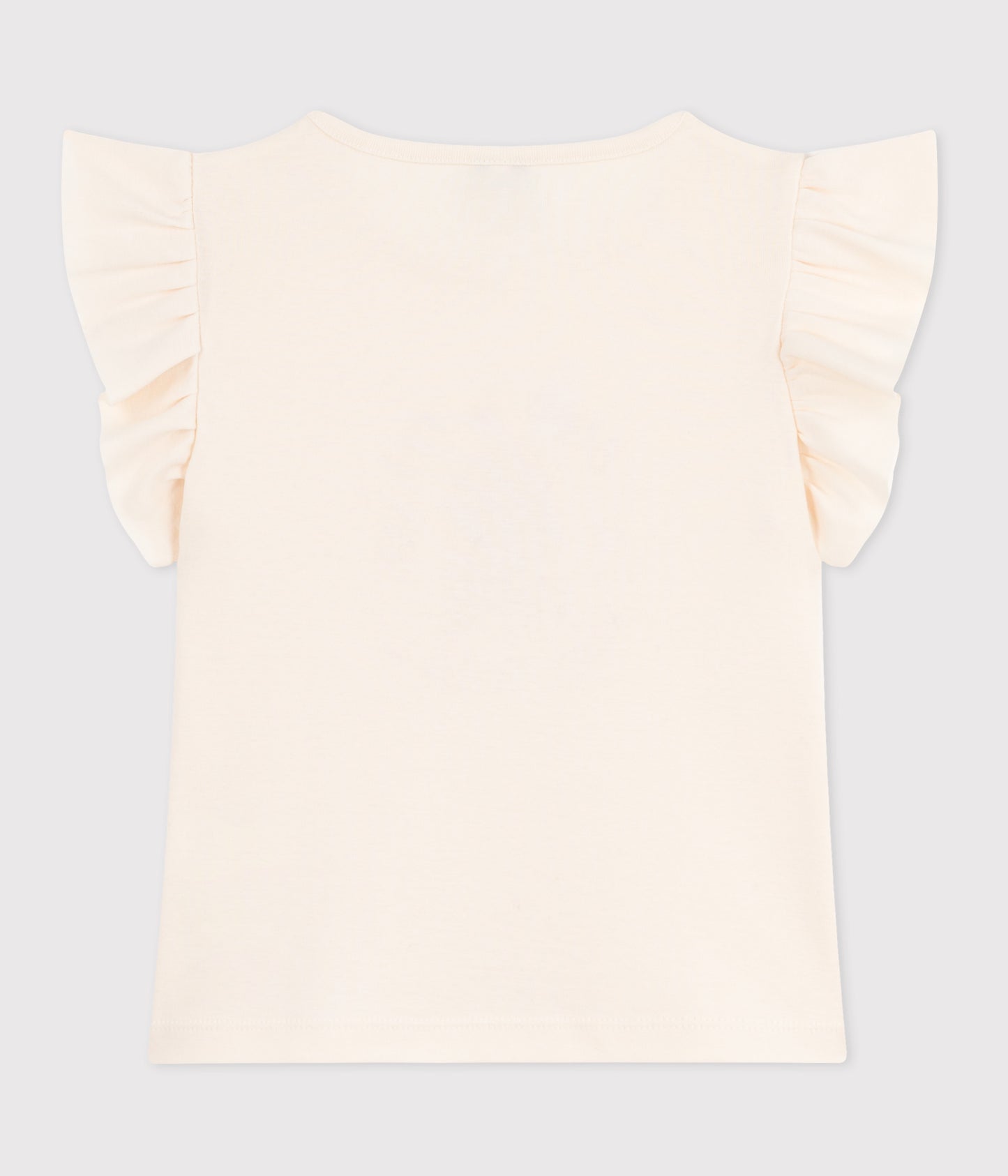 T-shirt med print og flæser til piger