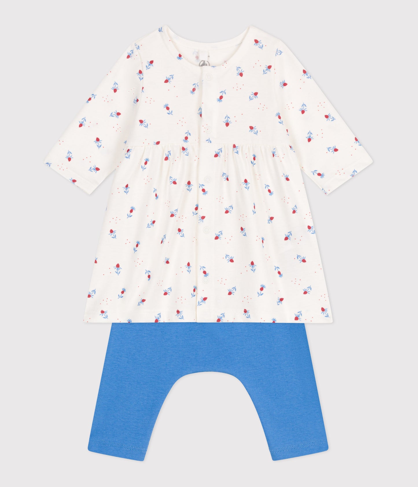 Blomstersæt med kjole og leggins til baby