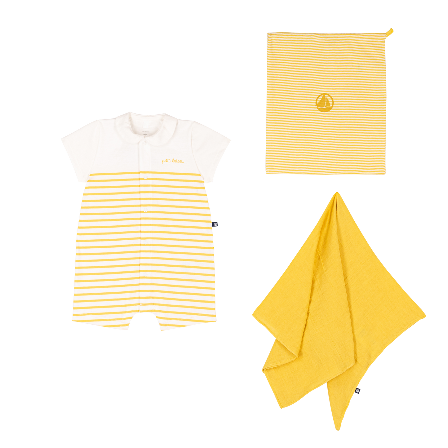 Todelt sæt til baby med gule striber