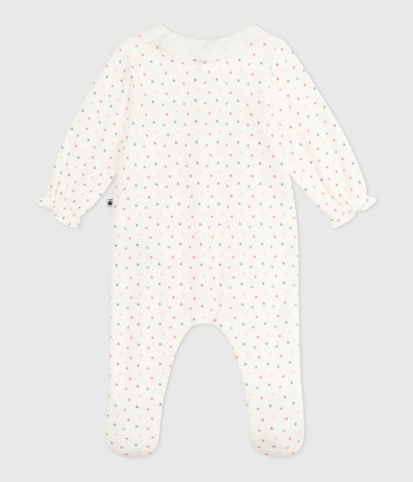 Pyjamas velour til baby med multi hjerteprint