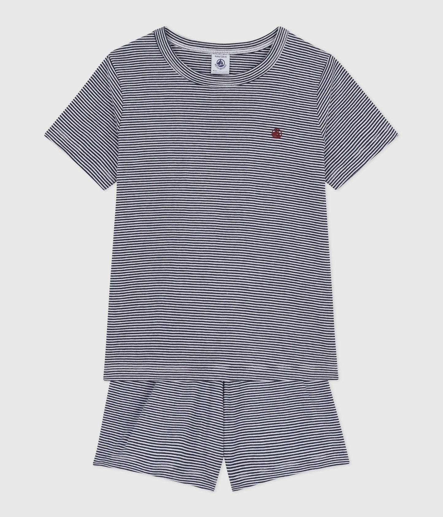 Kortærmet pyjamas til børn med striber