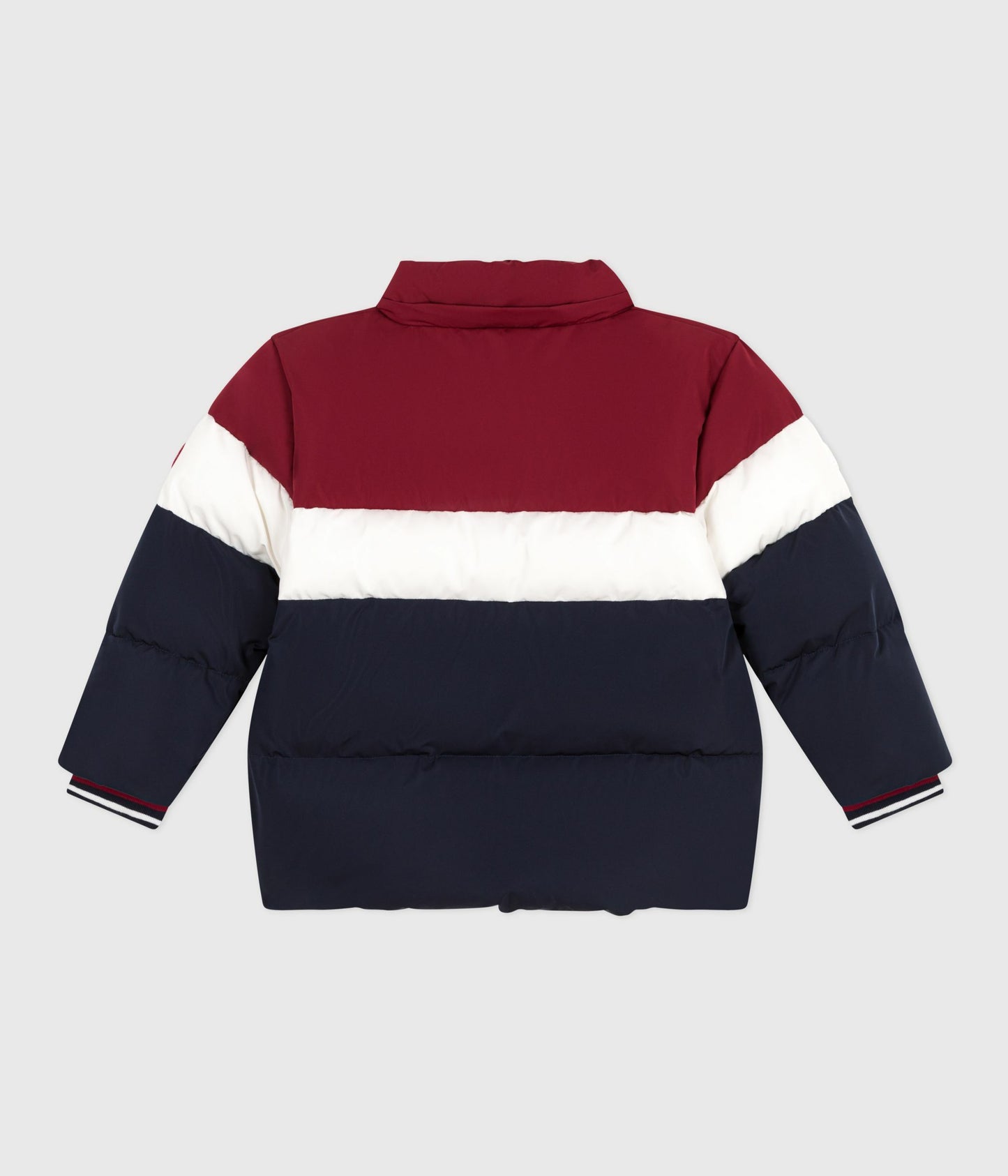 Dunjakke i ensfarvet colorblock til børn