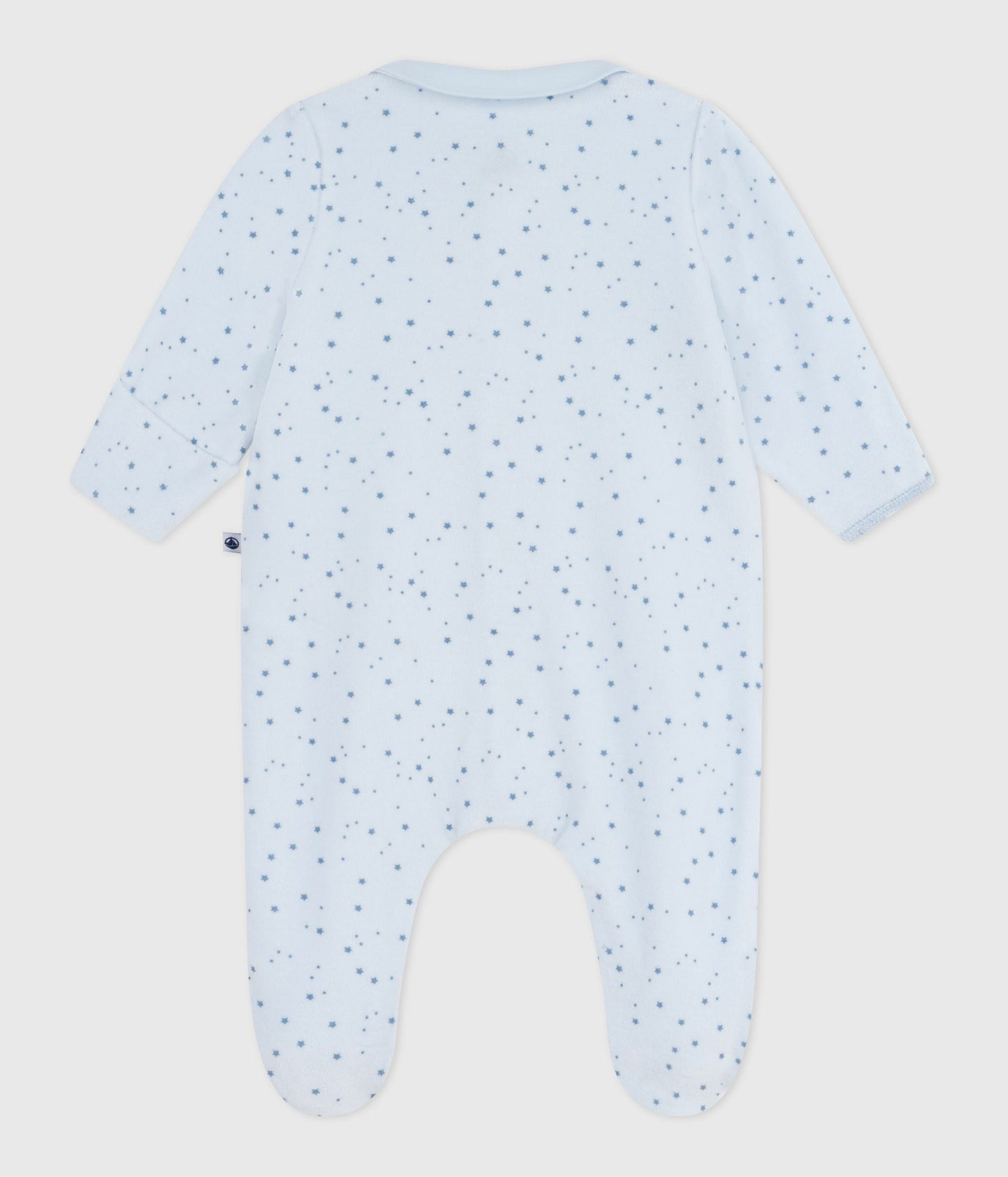 Pyjamas i blå velour til baby med stjerner