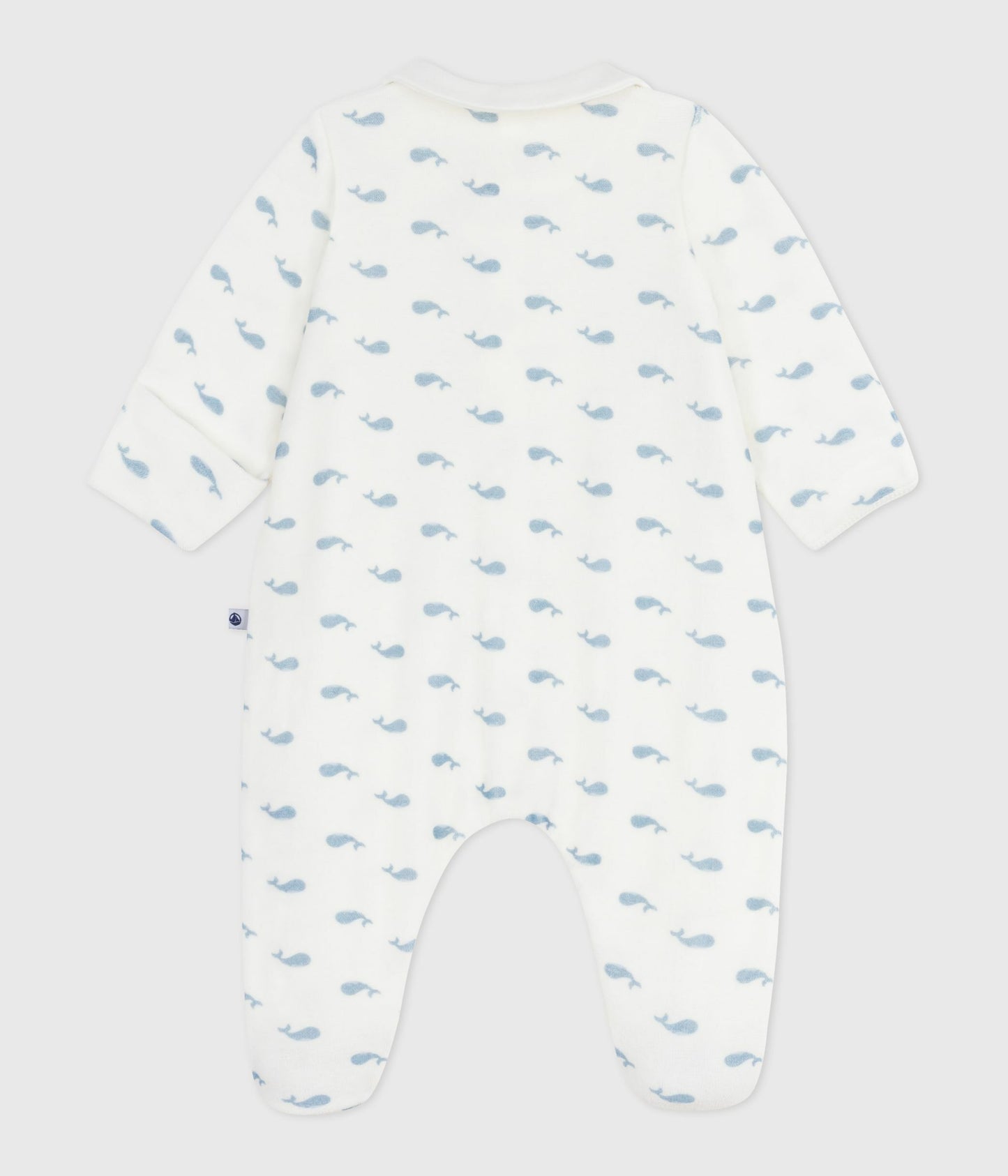 Pyjamas i velour til baby med små hvaler