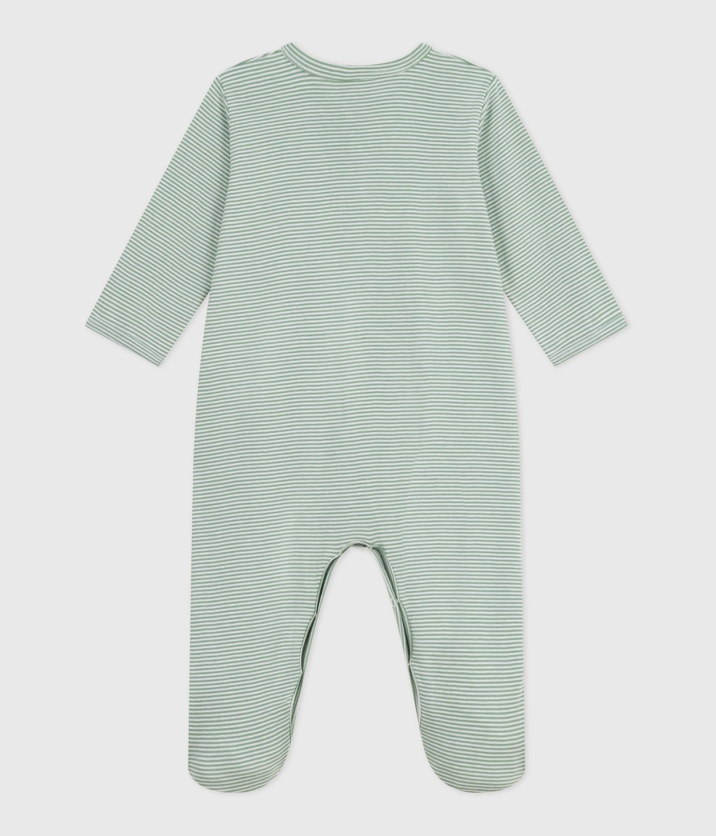 Pyjamas i bomuld til baby med lysegrønne striber