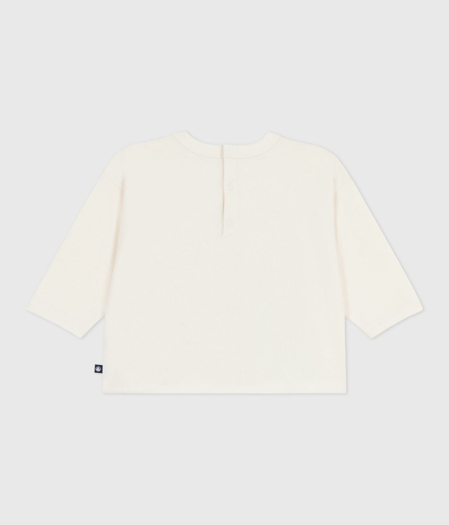 Sweatshirt i bomuld til baby med blå båd og logo