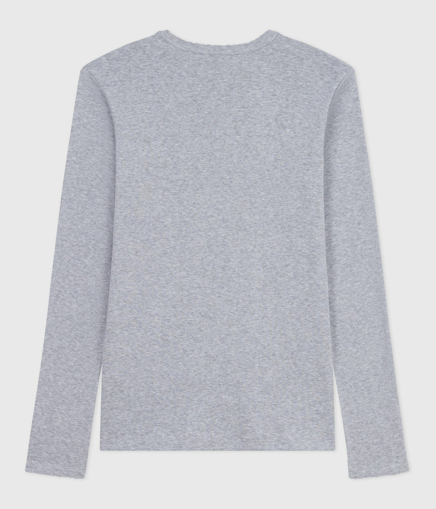 Langærmet T-shirt med bølgekant til kvinder - grå