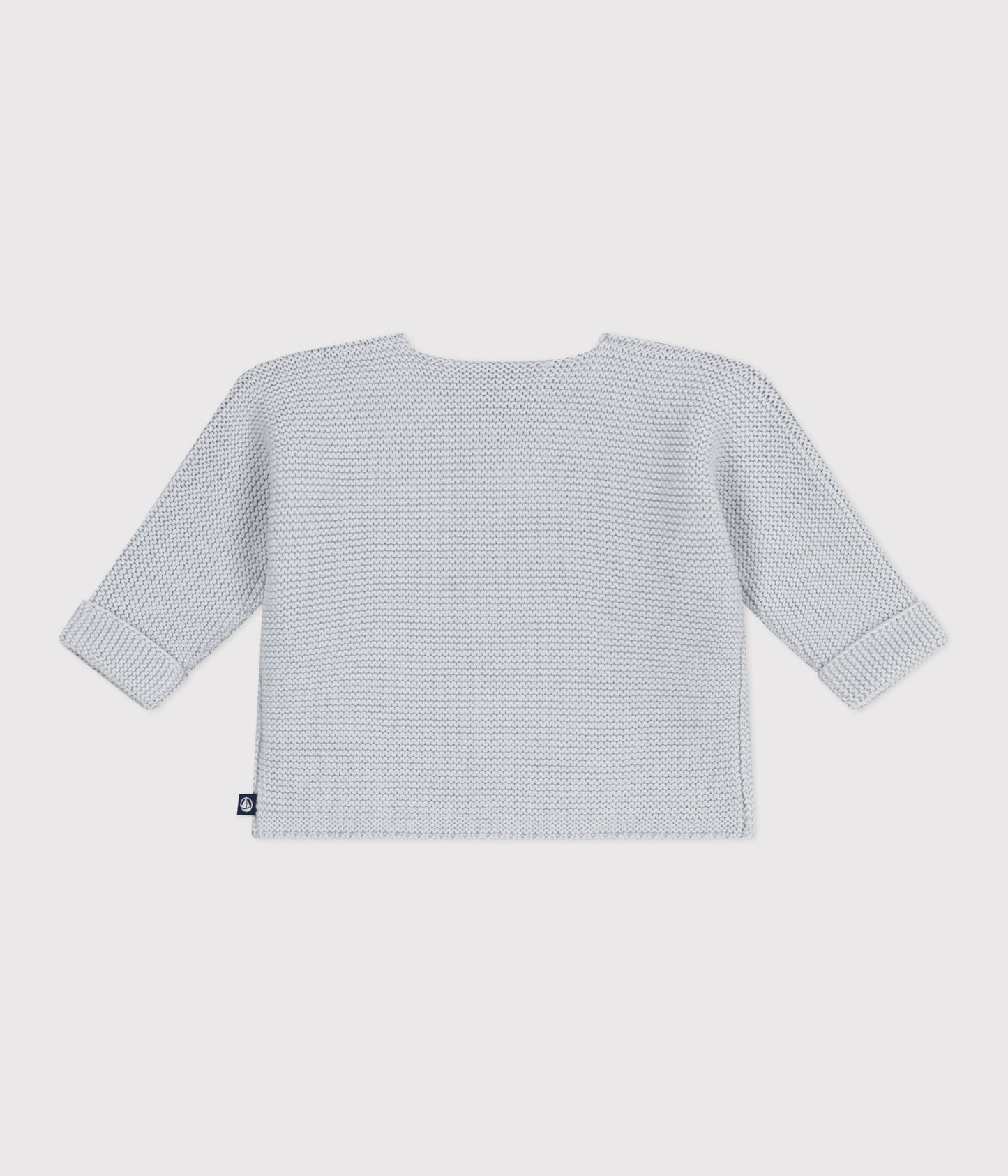 Perlestrikket bomuldscardigan til baby - gråblå
