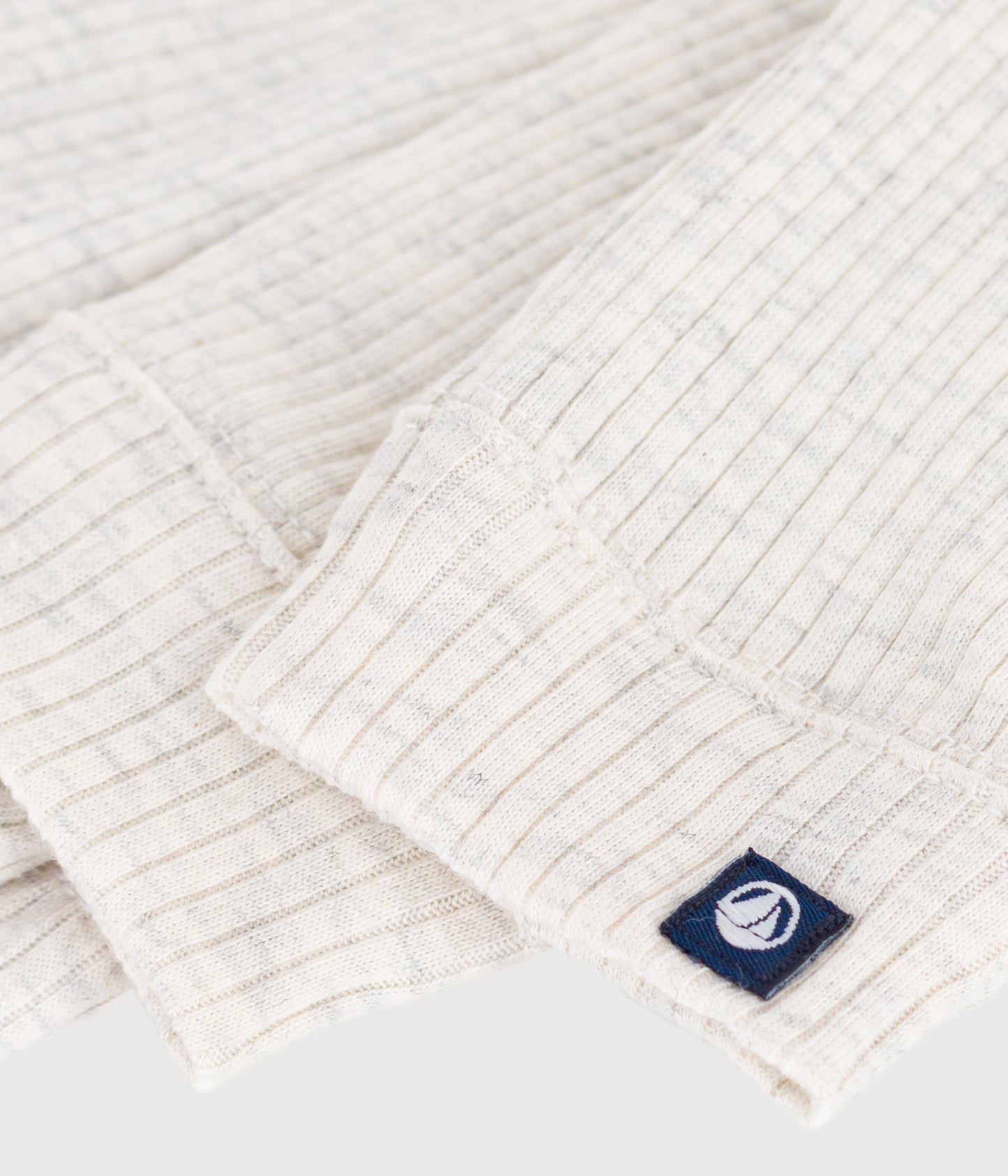 Leggings til baby i ribbet bomuld - creme