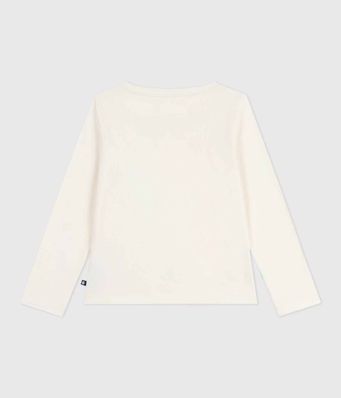 Langærmet t-shirt til piger med blåt blomster motiv