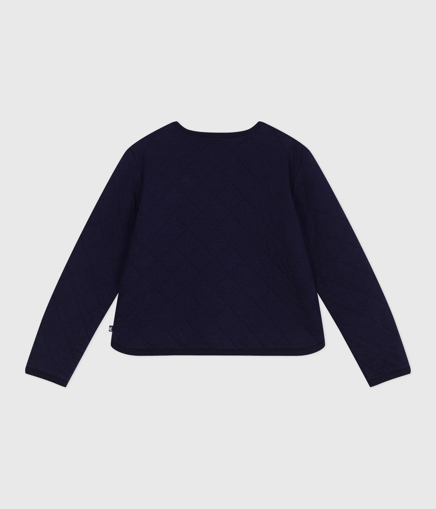 Quiltet cardigan i mørkeblå til kvinder