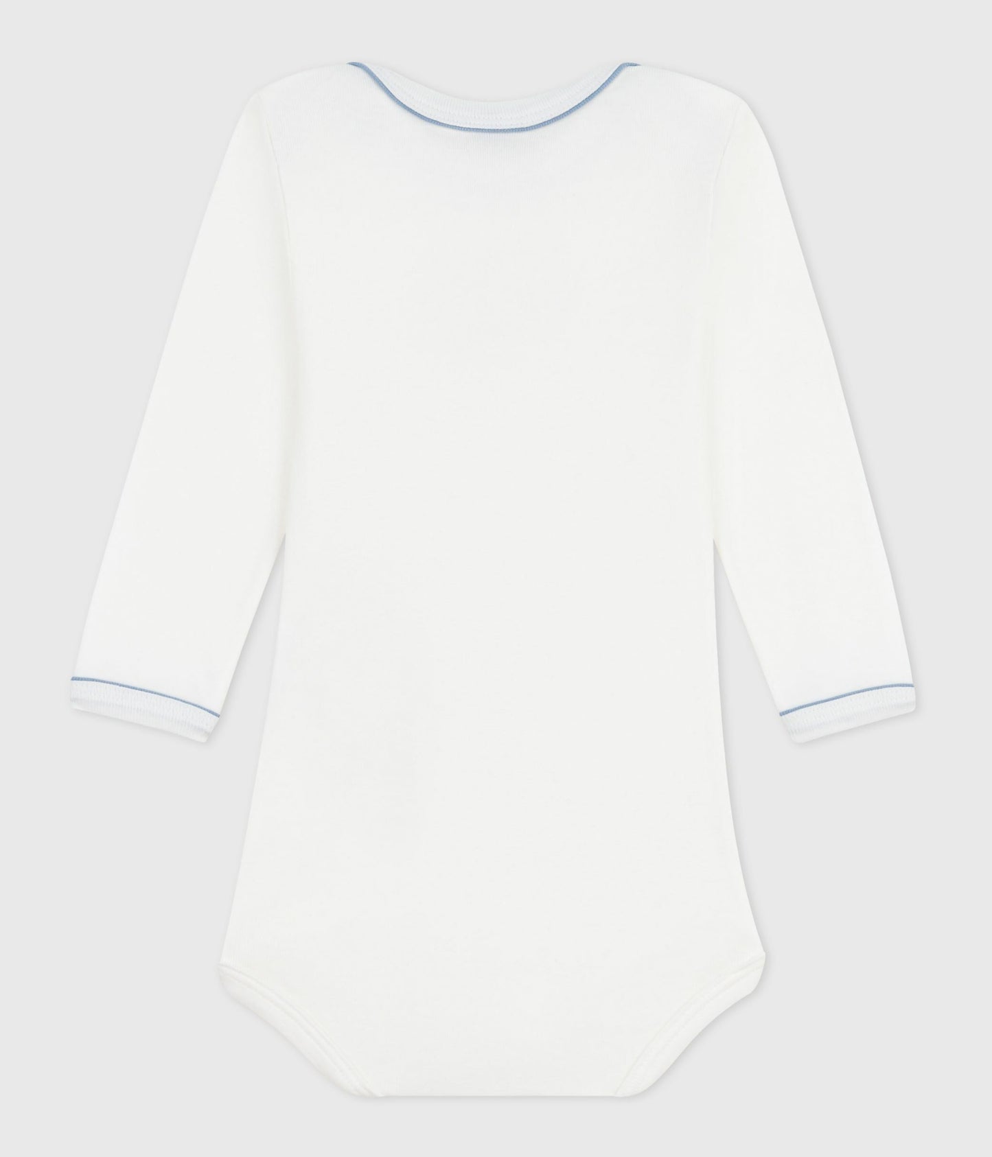 Langærmet body i hvid med blåt logo