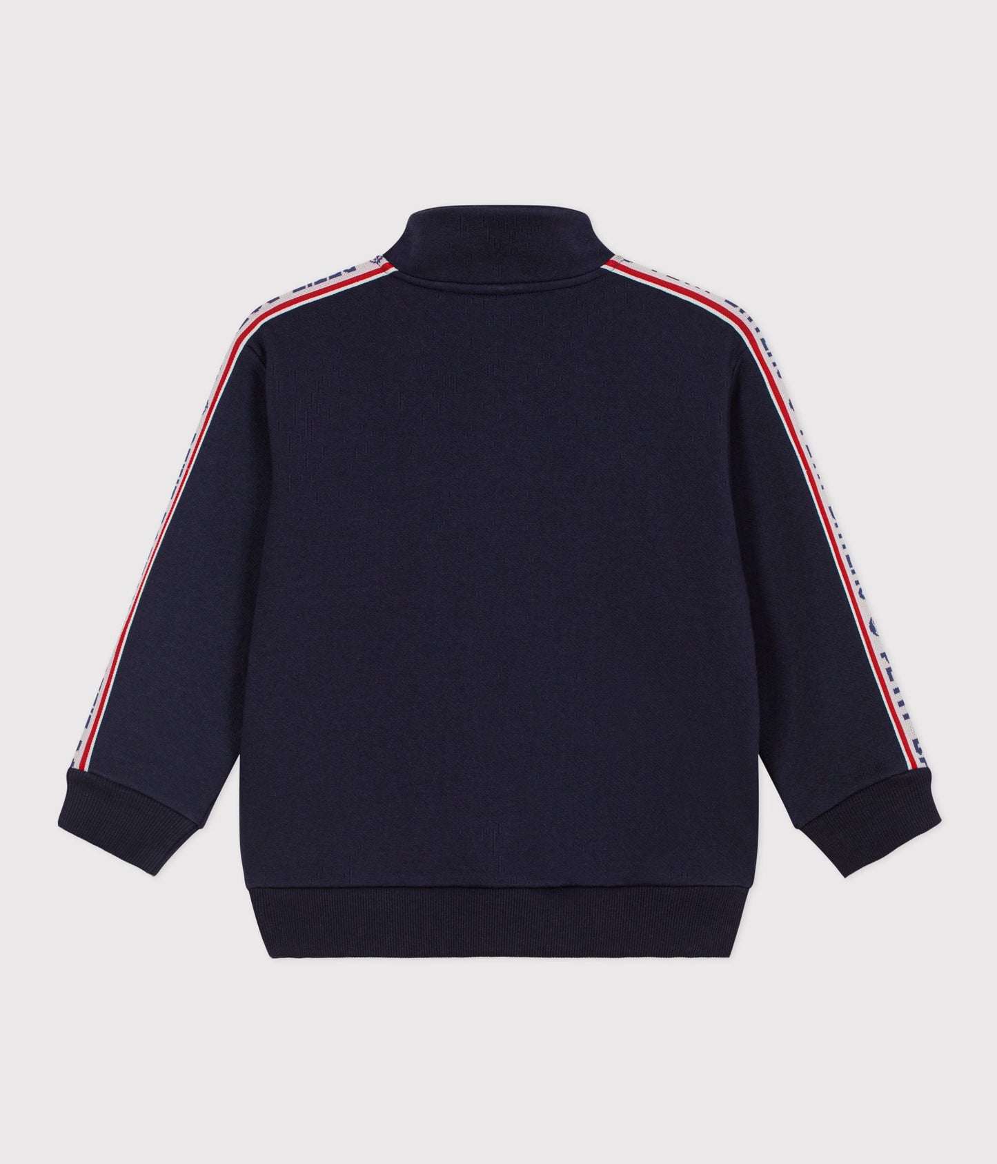 Sweatshirt med lynlås til børn - Mørkeblå med stribe