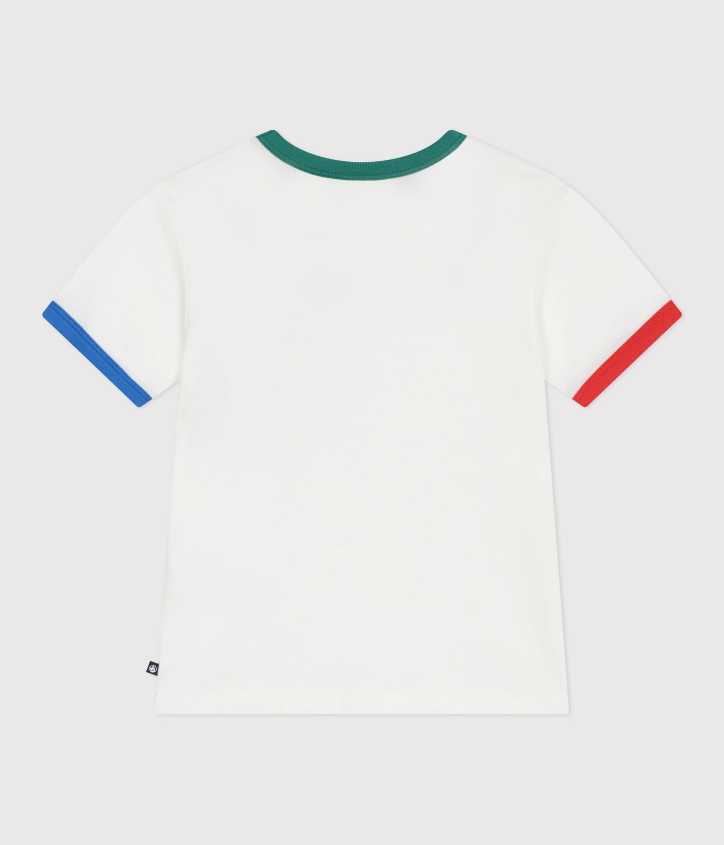 T-shirt med farvede kanter - Hvid