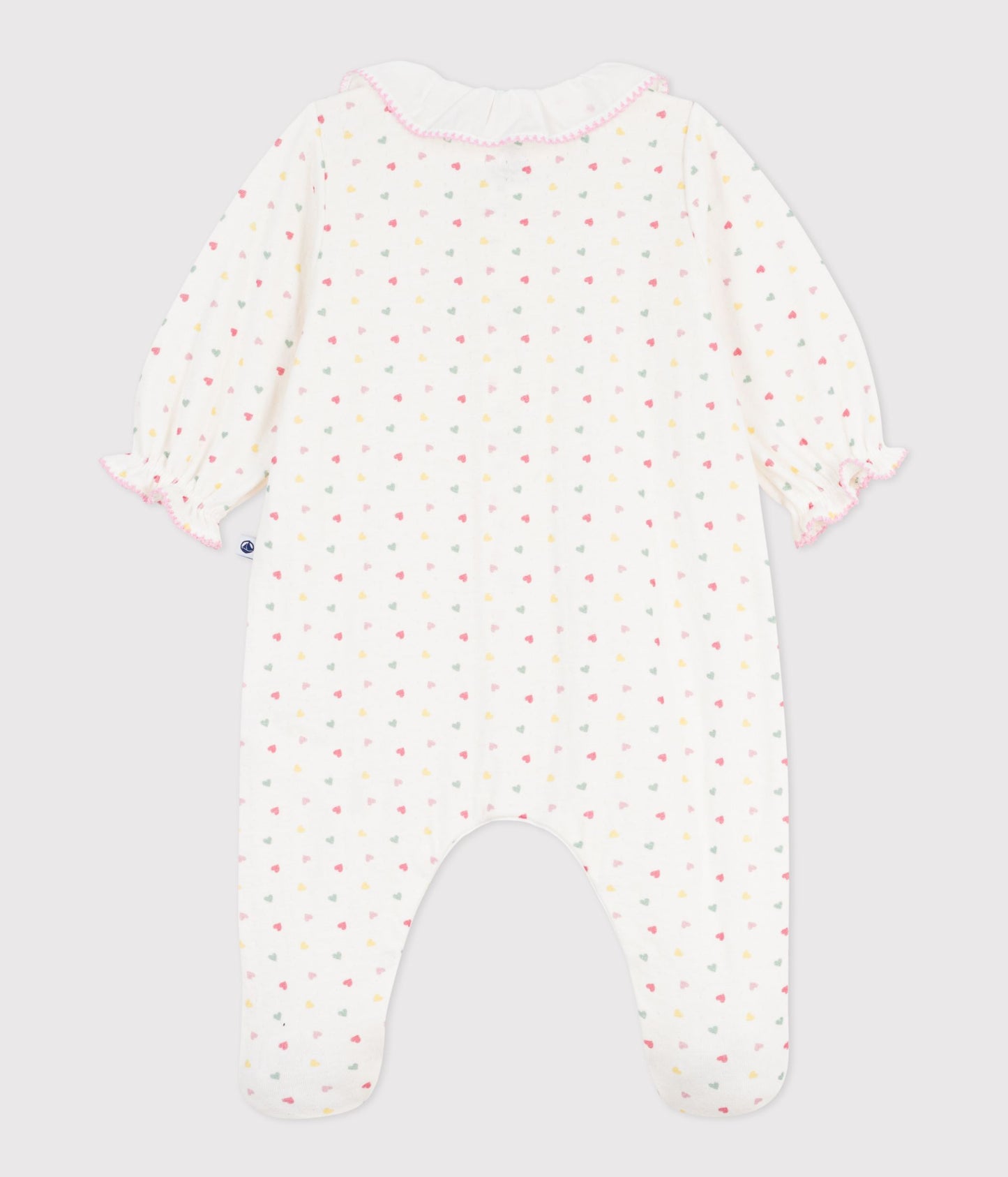 Pyjamas med fødder og krave - Multifarvede hjerter
