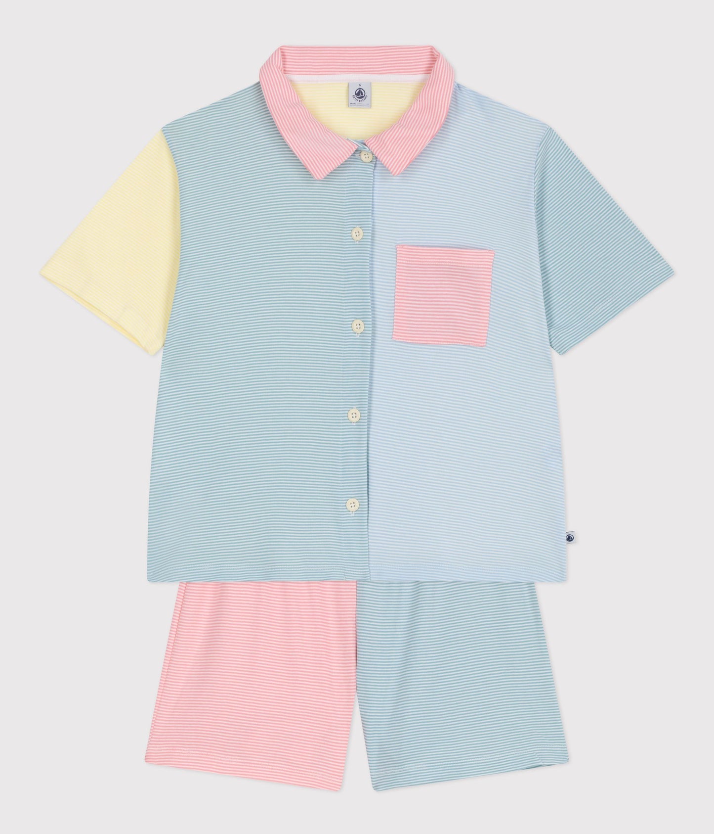 Kortærmet pyjamas til kvinder - Multi striber