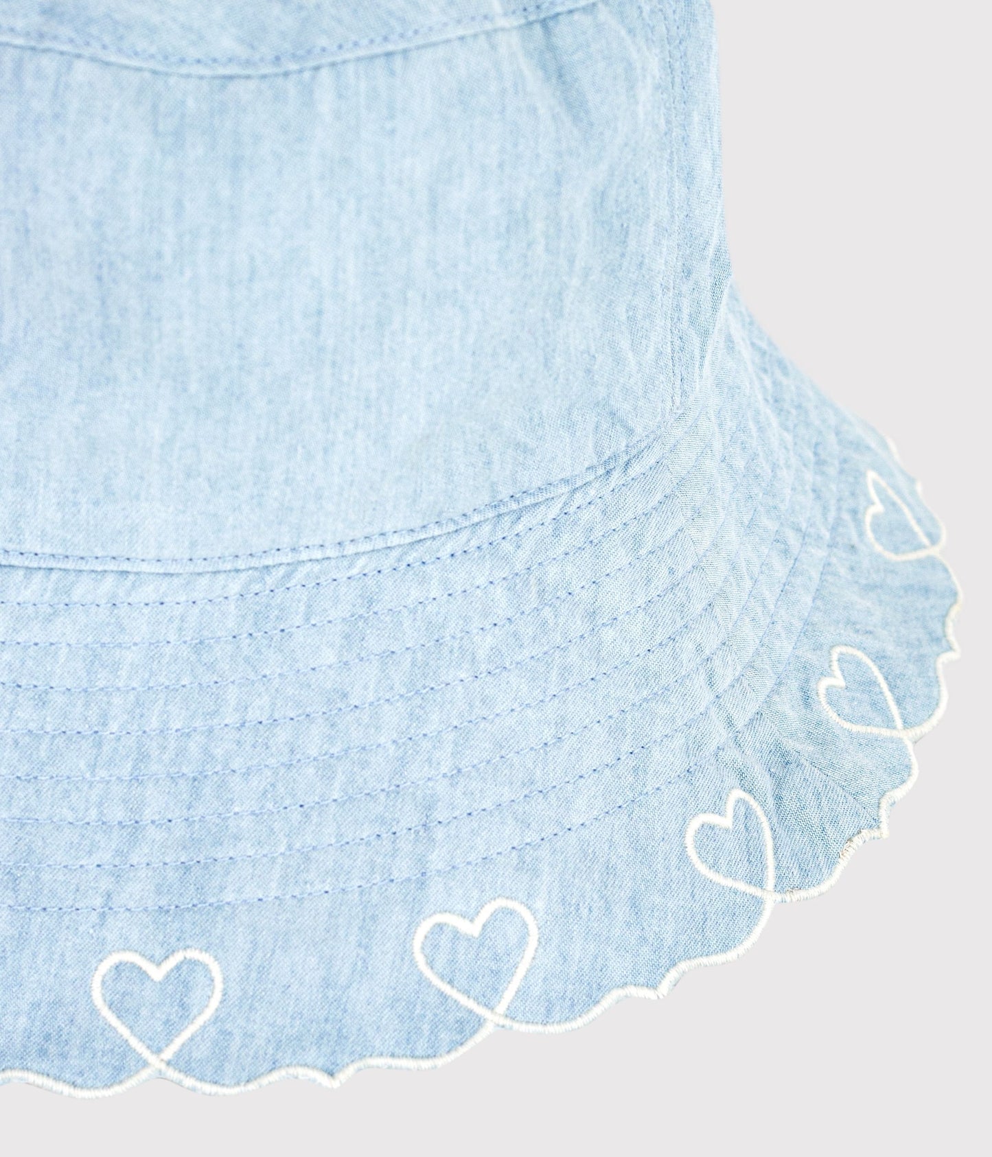 Bøllehat i chambray-stof - Bleu clair