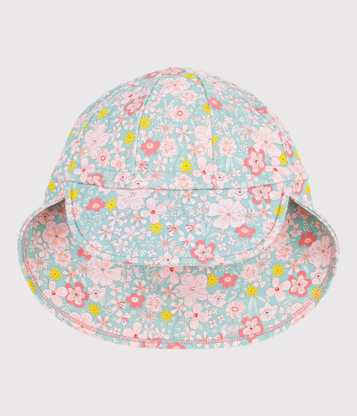 UV-beskyttende solhat med blomsterprint
