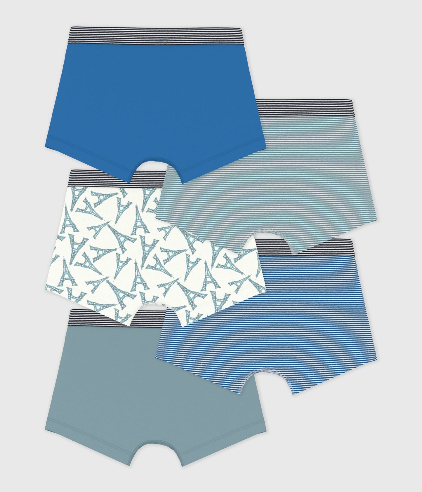 5-pak boxershorts - Striber, ensfarvet, Eiffeltårnet