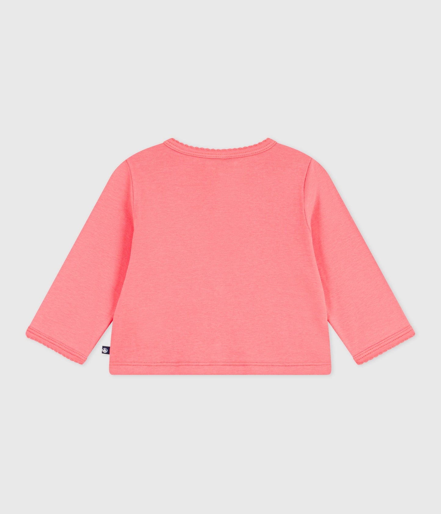 Bomuldscardigan til baby - Lys Koral/Flamand