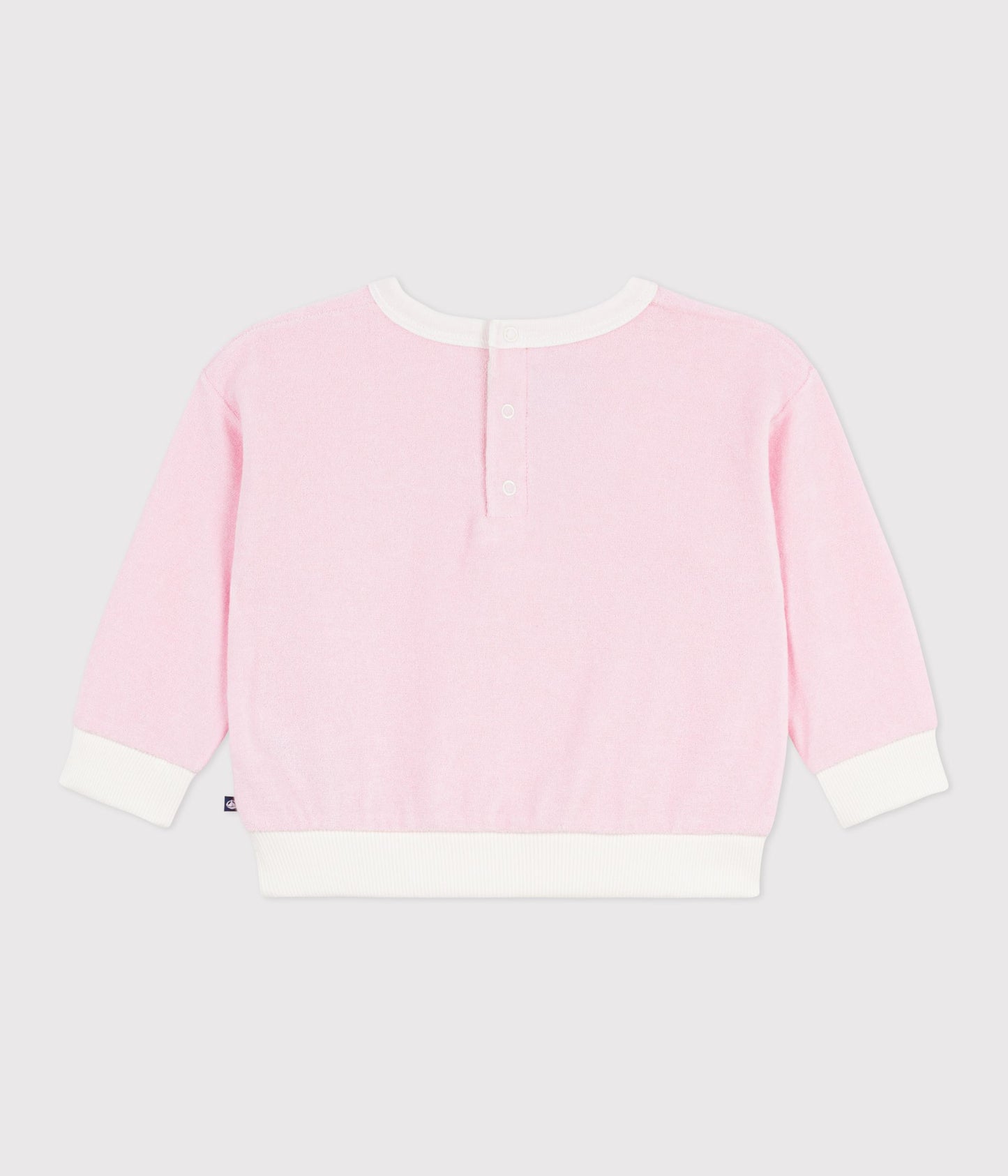 Sweatshirt til baby i bomuldsfrotté - Lyserød/Marquise