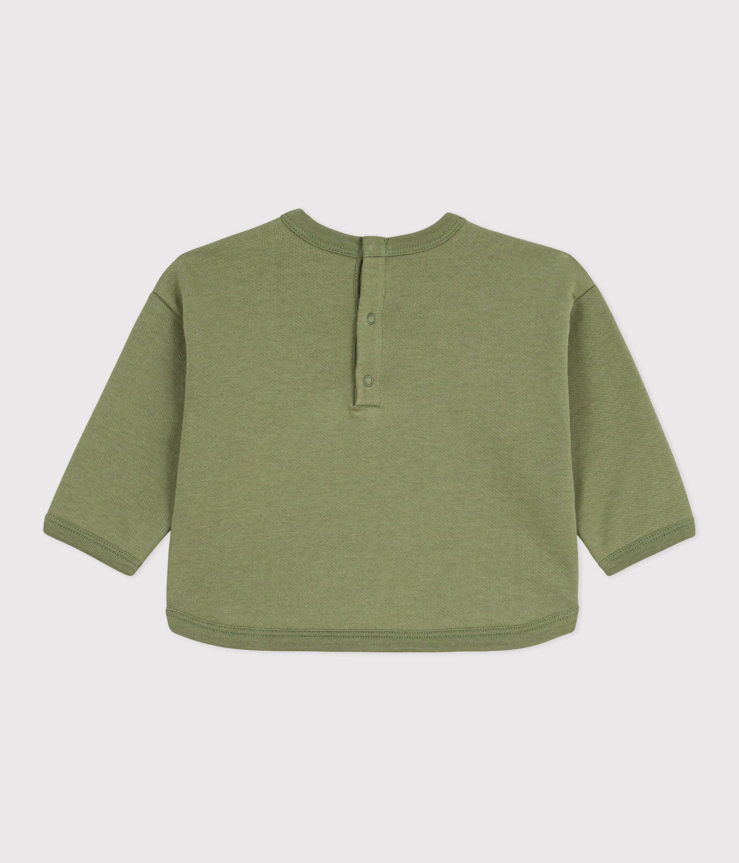 Olivengrøn bomuldssweatshirt til baby