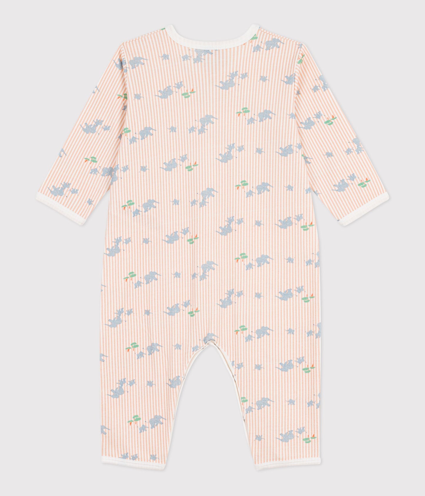 Pyjamas uden fødder - Stribet med små elefanter