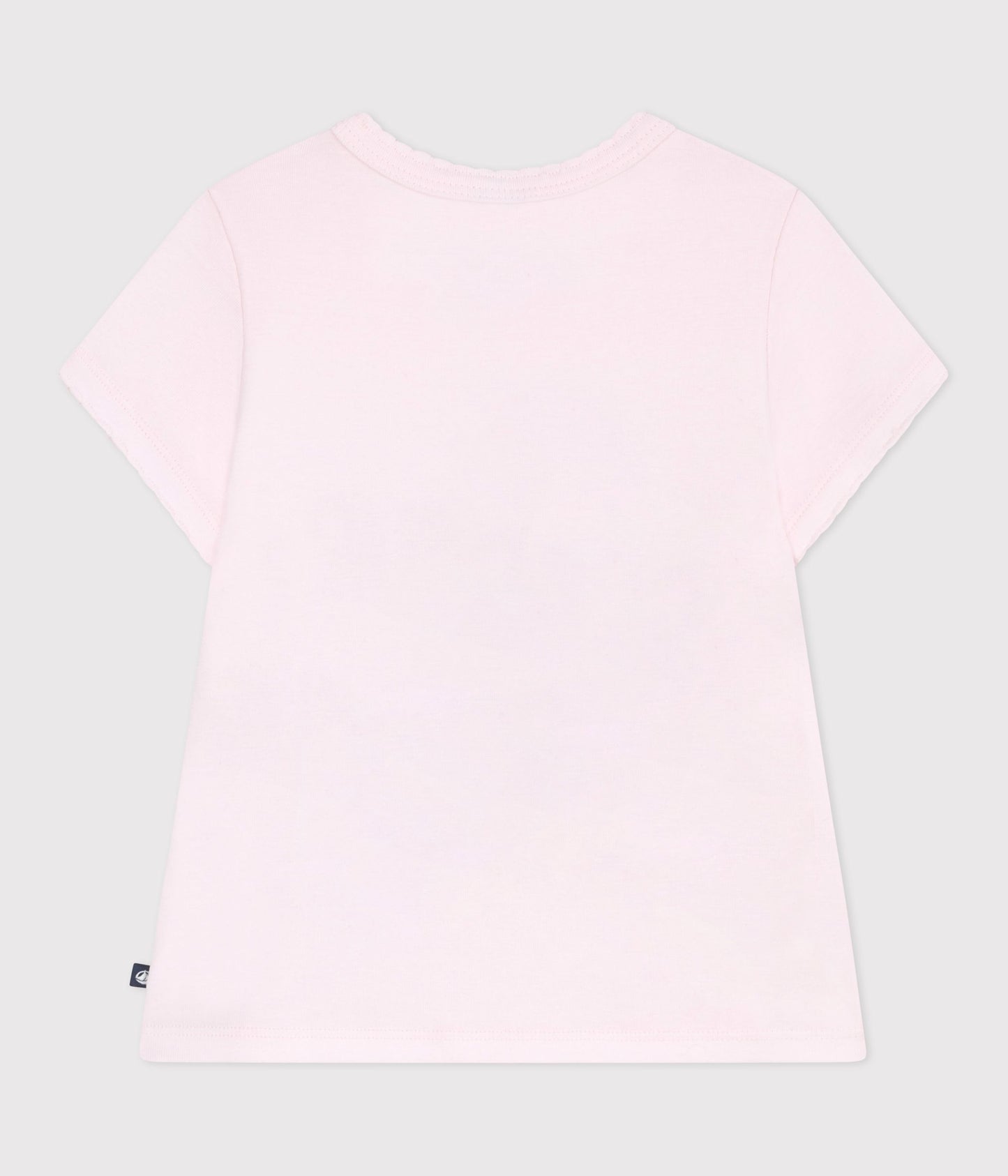 T-shirt i lyserød med rød/blå motiv