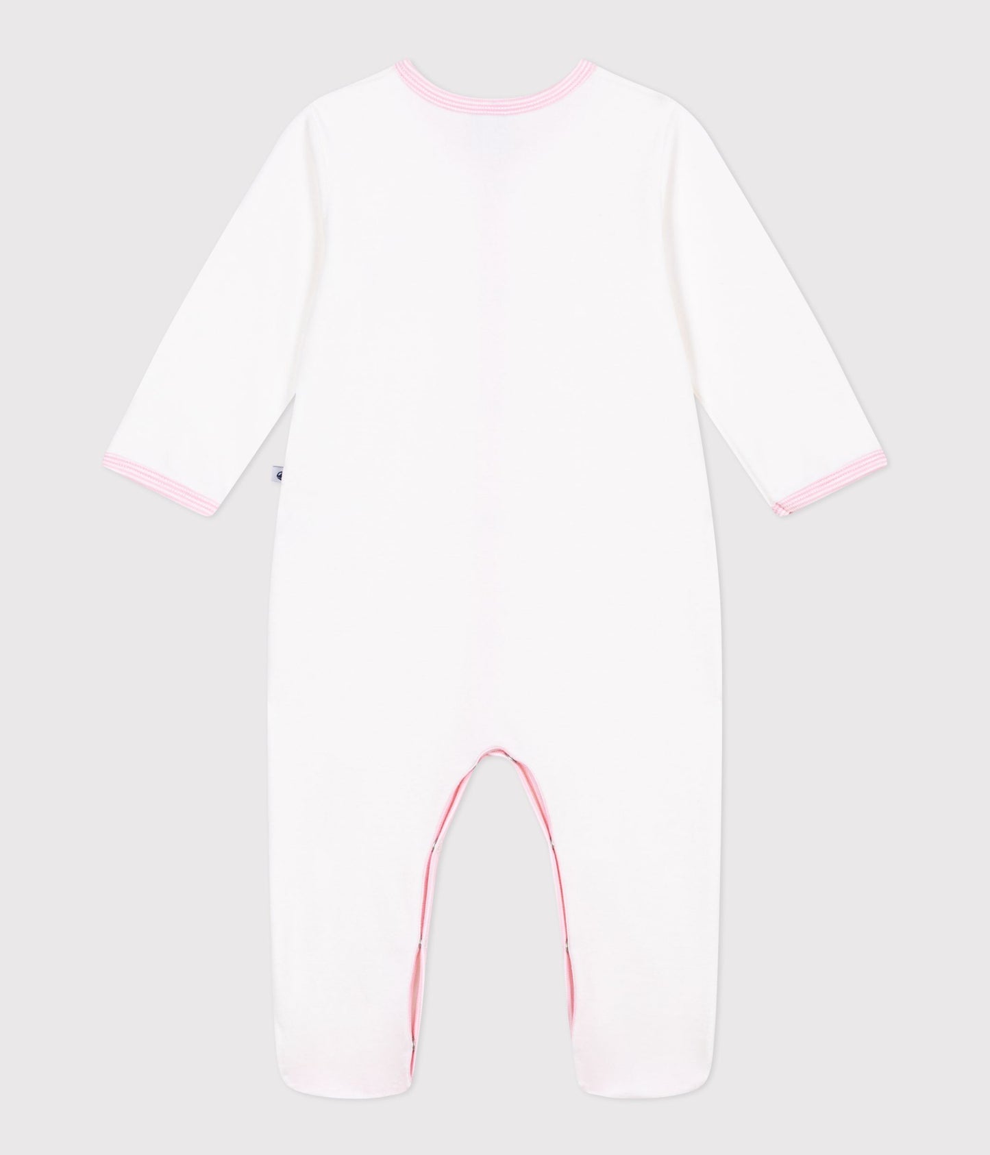 Ensfarvet velour-pyjamas i hvid/lyserød strib
