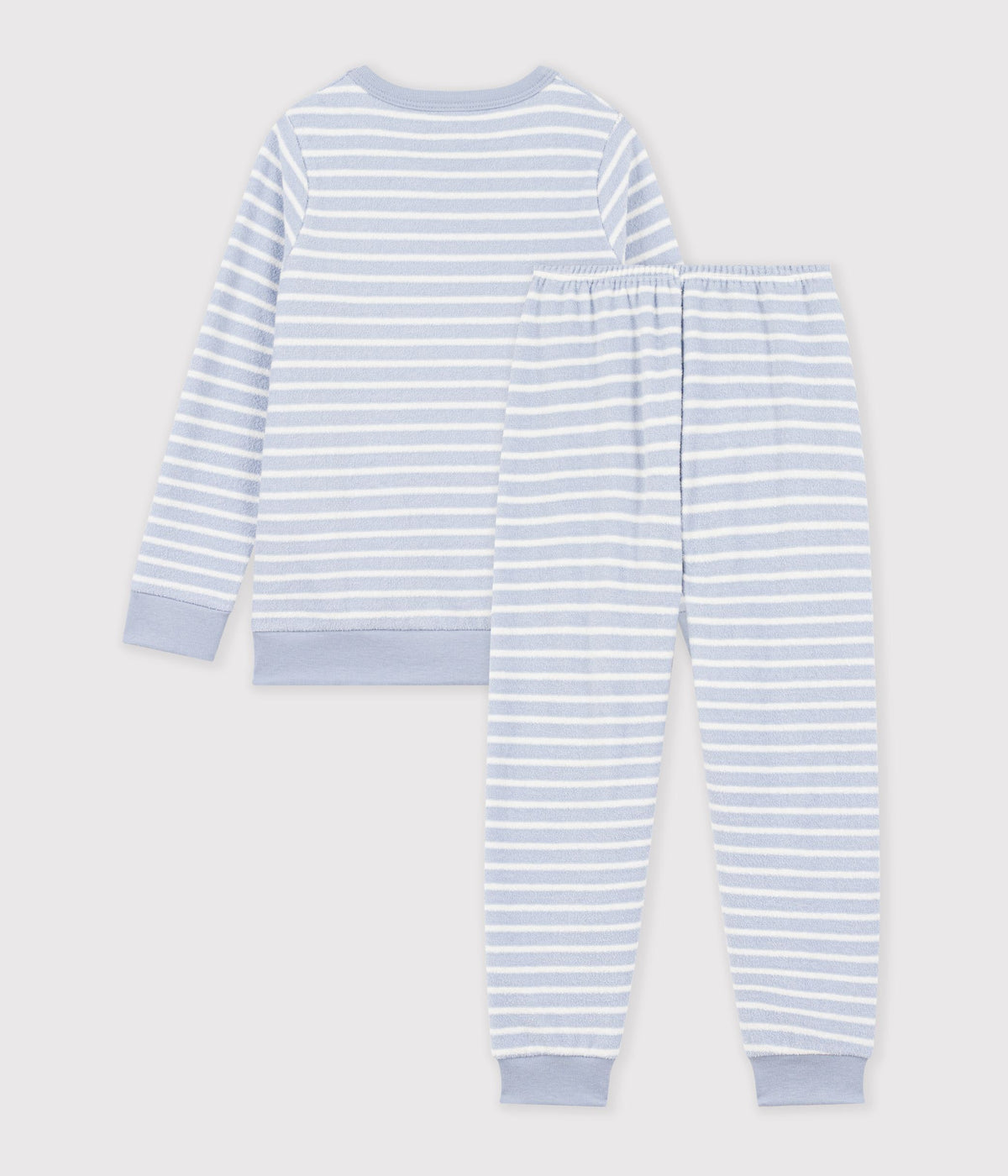 Pyjamas i bomuldsfrotté med striber - POLAIRE/MILK