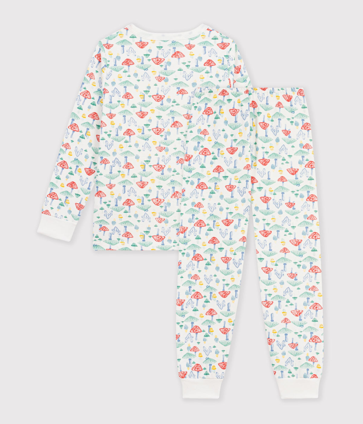Langærmet pyjamas til børn med svampetryk