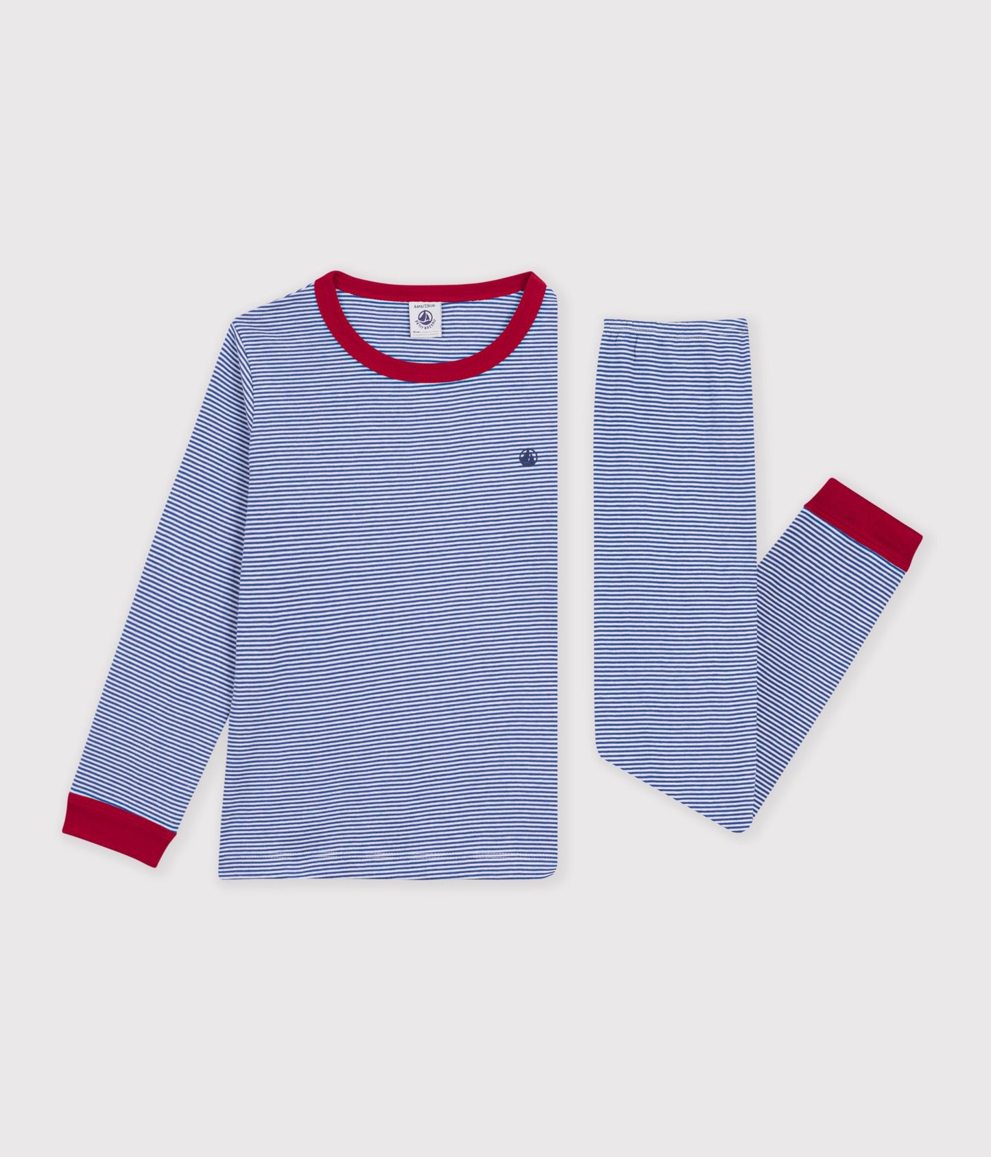 Pyjamas i milleraies striber - ULTRAMARINE/MARSHMALLOW