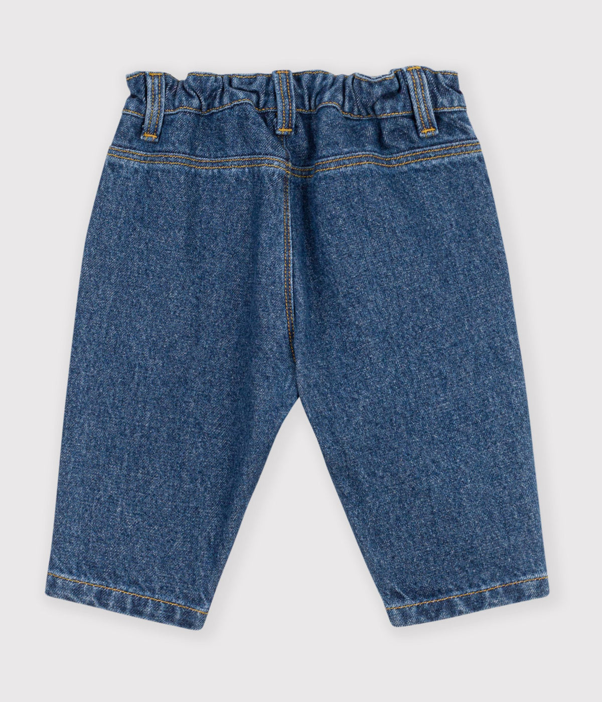 Denimbukser til baby med broderet hjerte - Denim Moyen