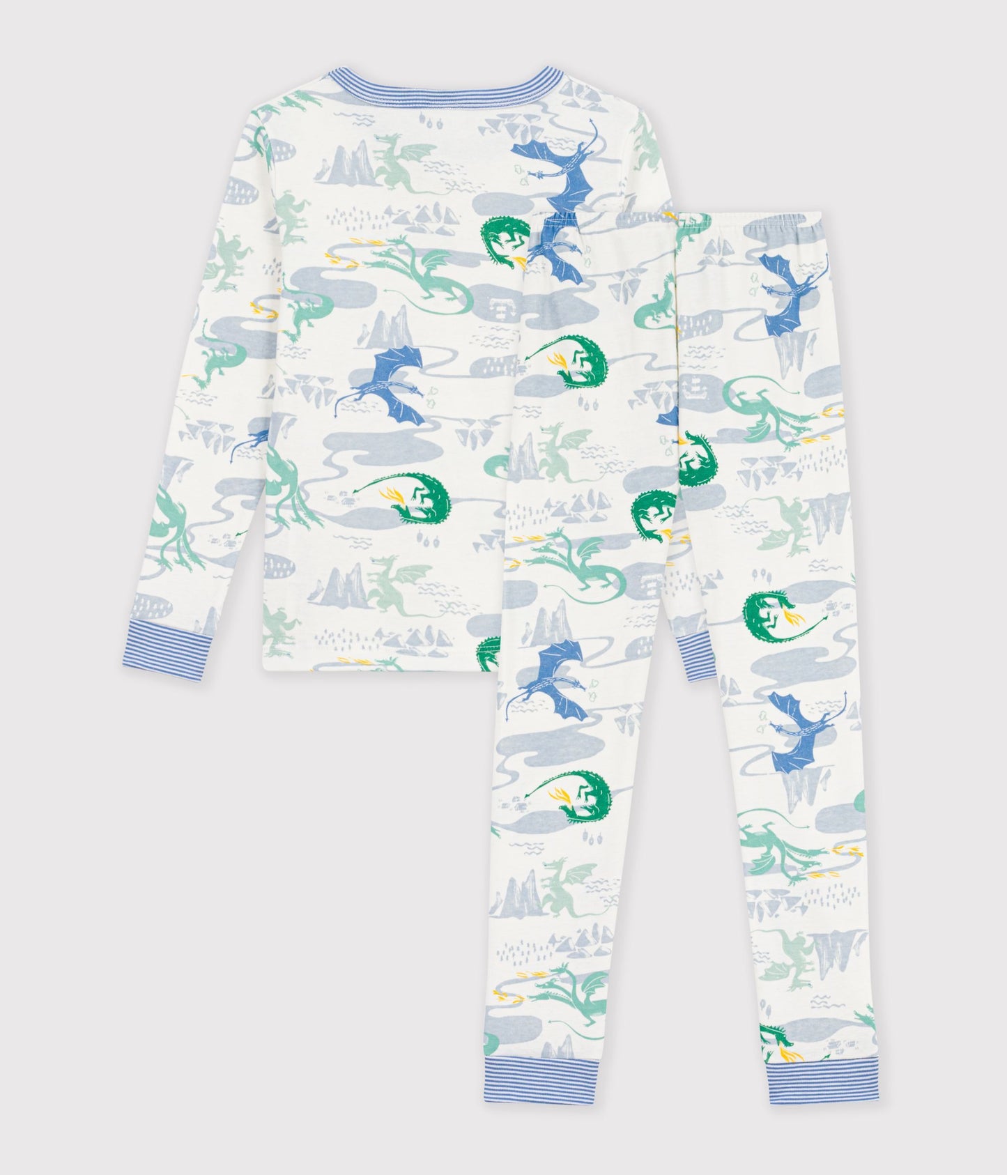Langærmet pyjamas med drager