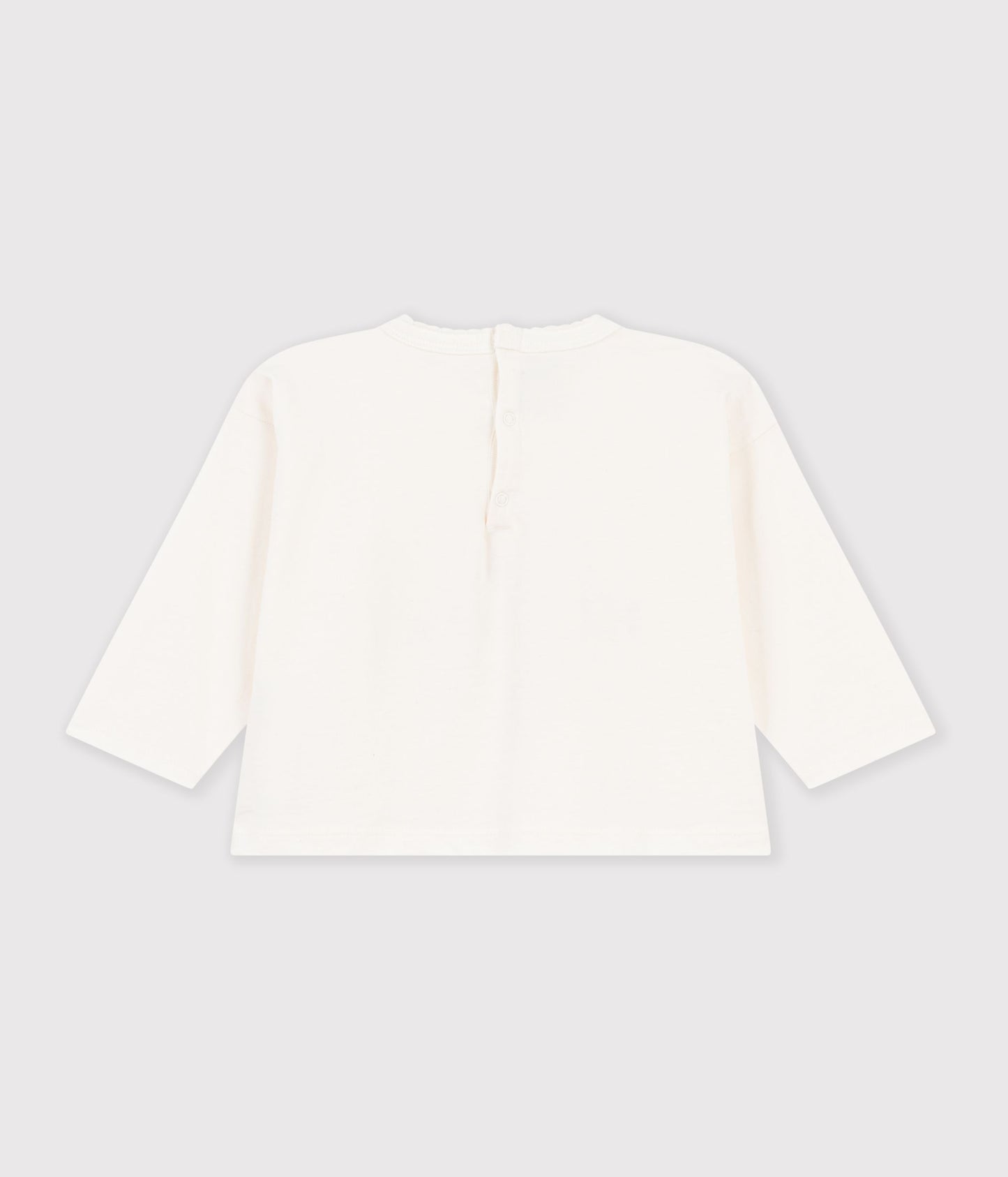 Langærmet t-shirt til babypige med logo - Milk