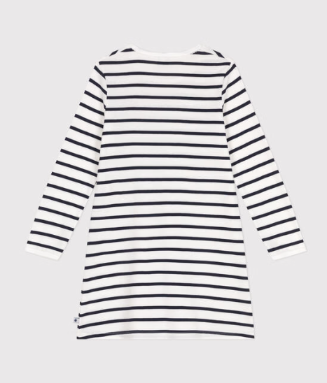 Langærmet natkjole med striber til piger